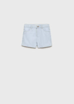 Striped denim shorts — Light Blue 2