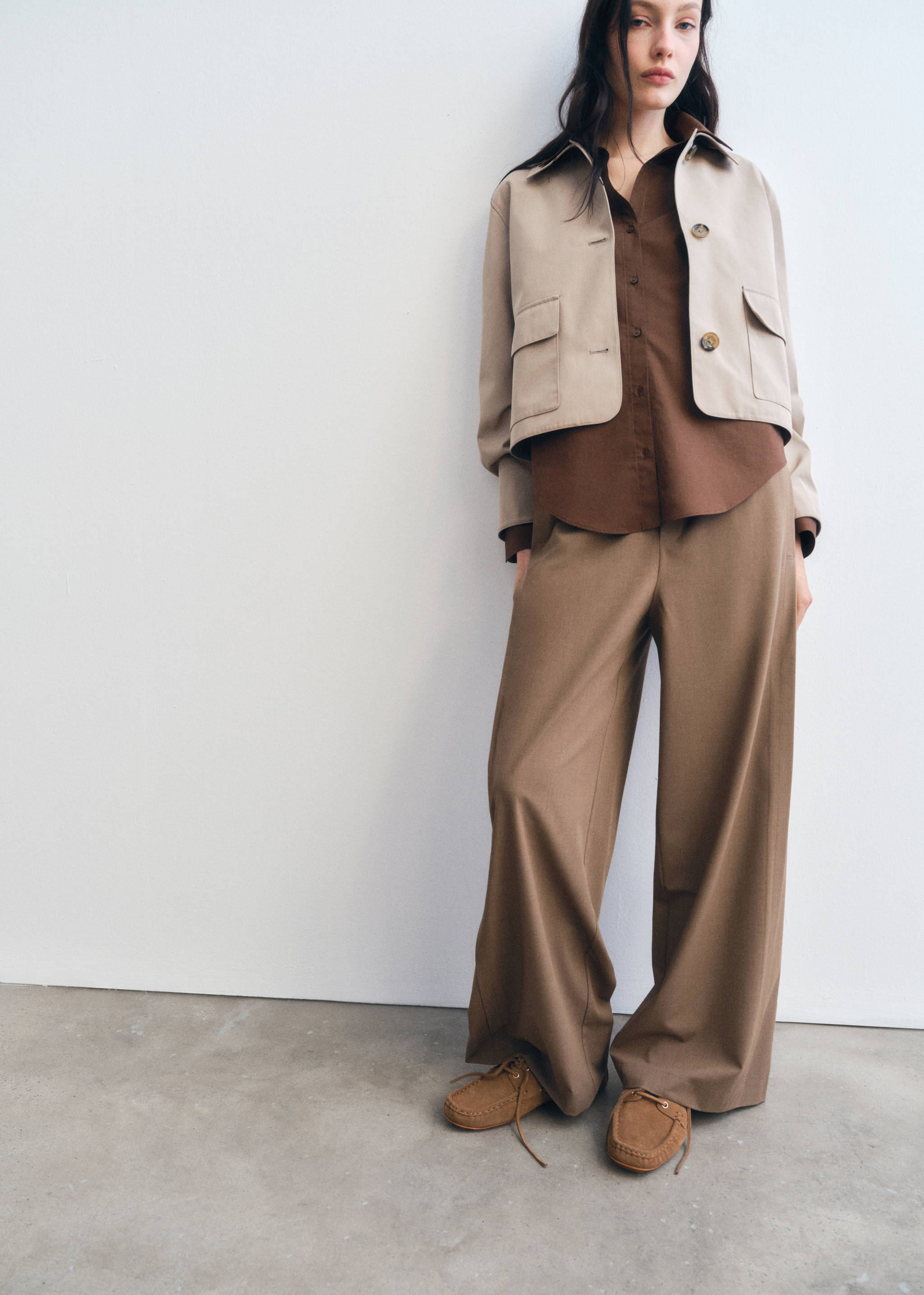 Suede boat shoes with laces - General plane