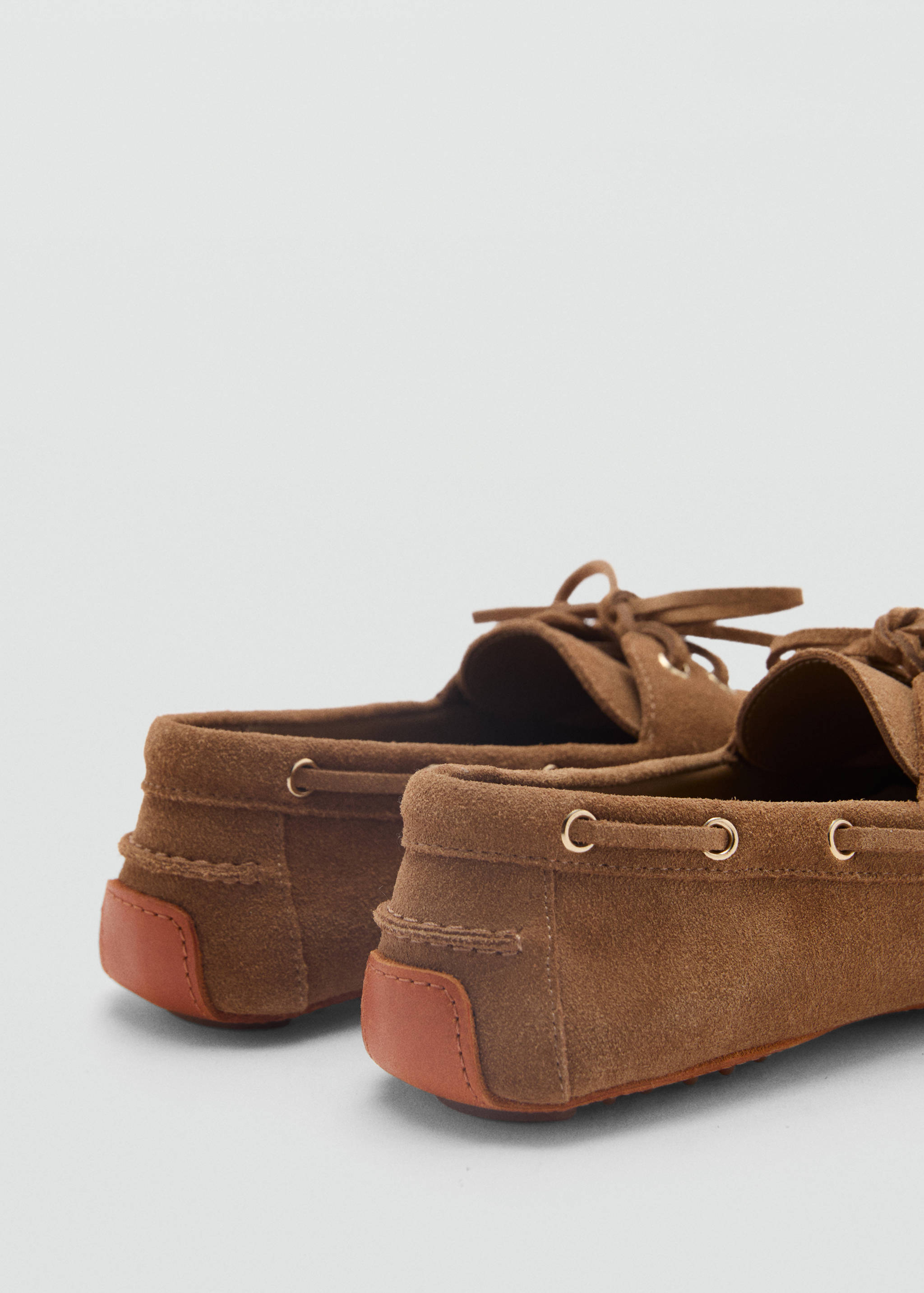 Suede boat shoes with laces - Details of the article 1