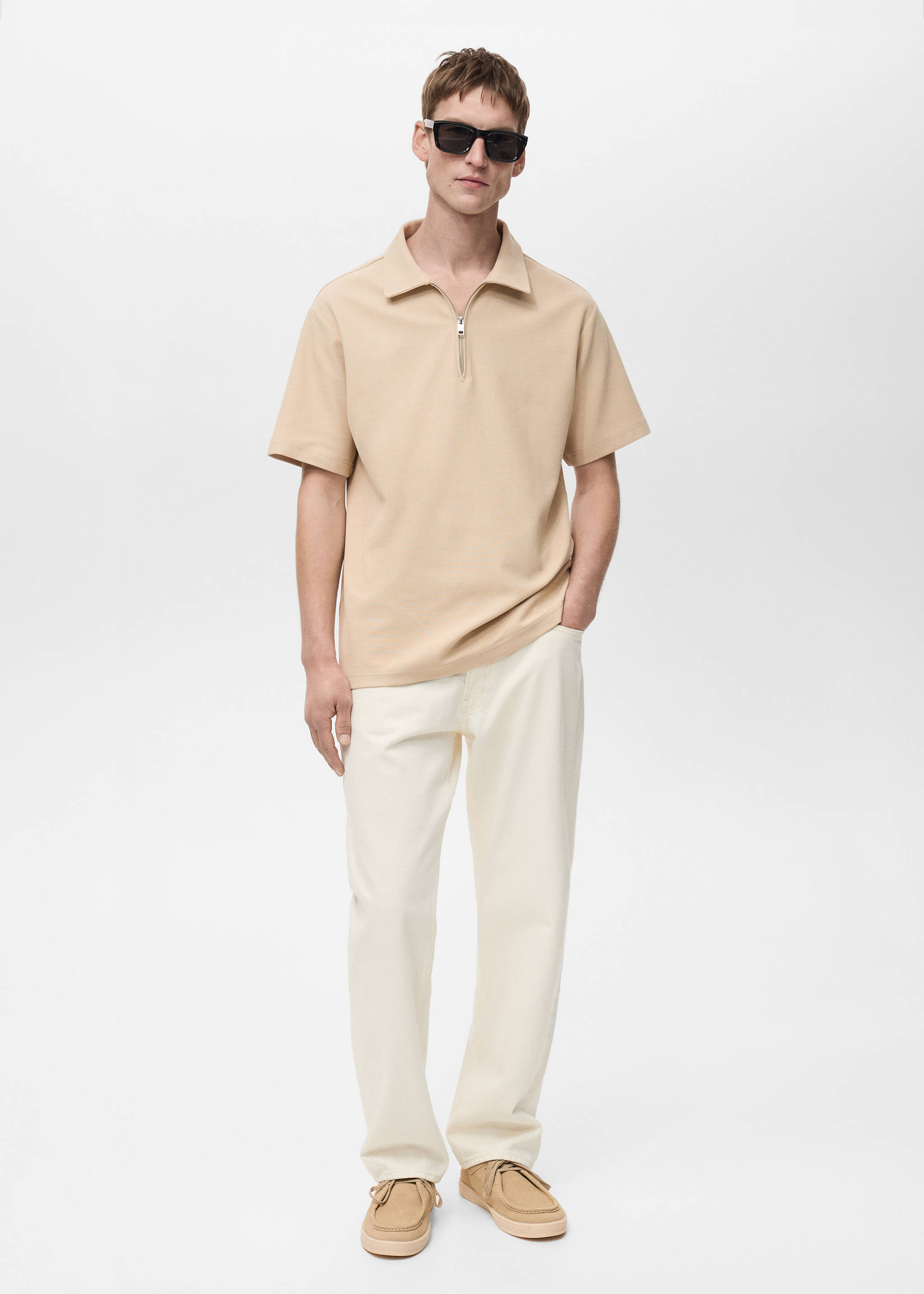 Polo structuré col zippé - Plan général