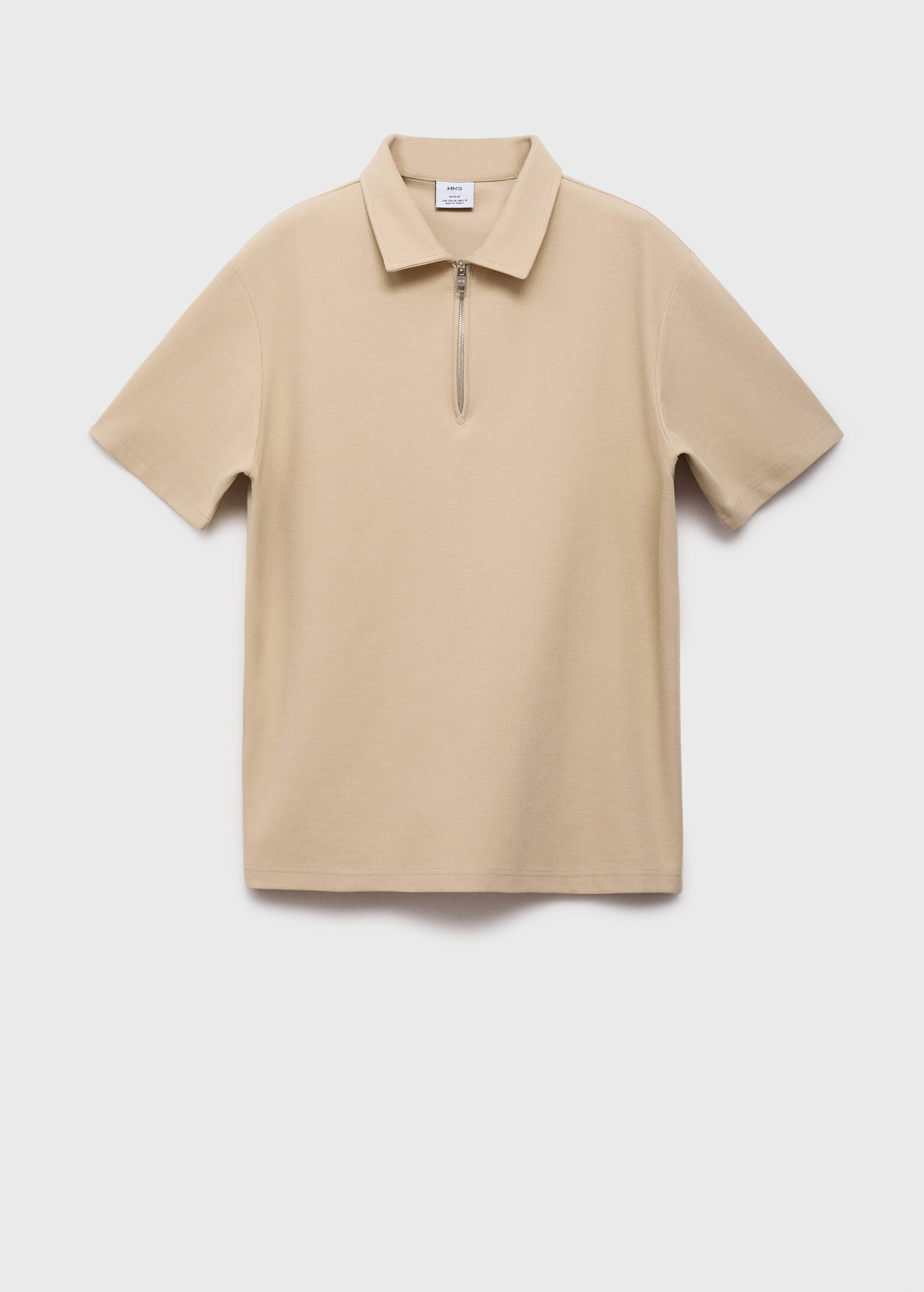 Structured polo shirt with zipper collar - Article without model