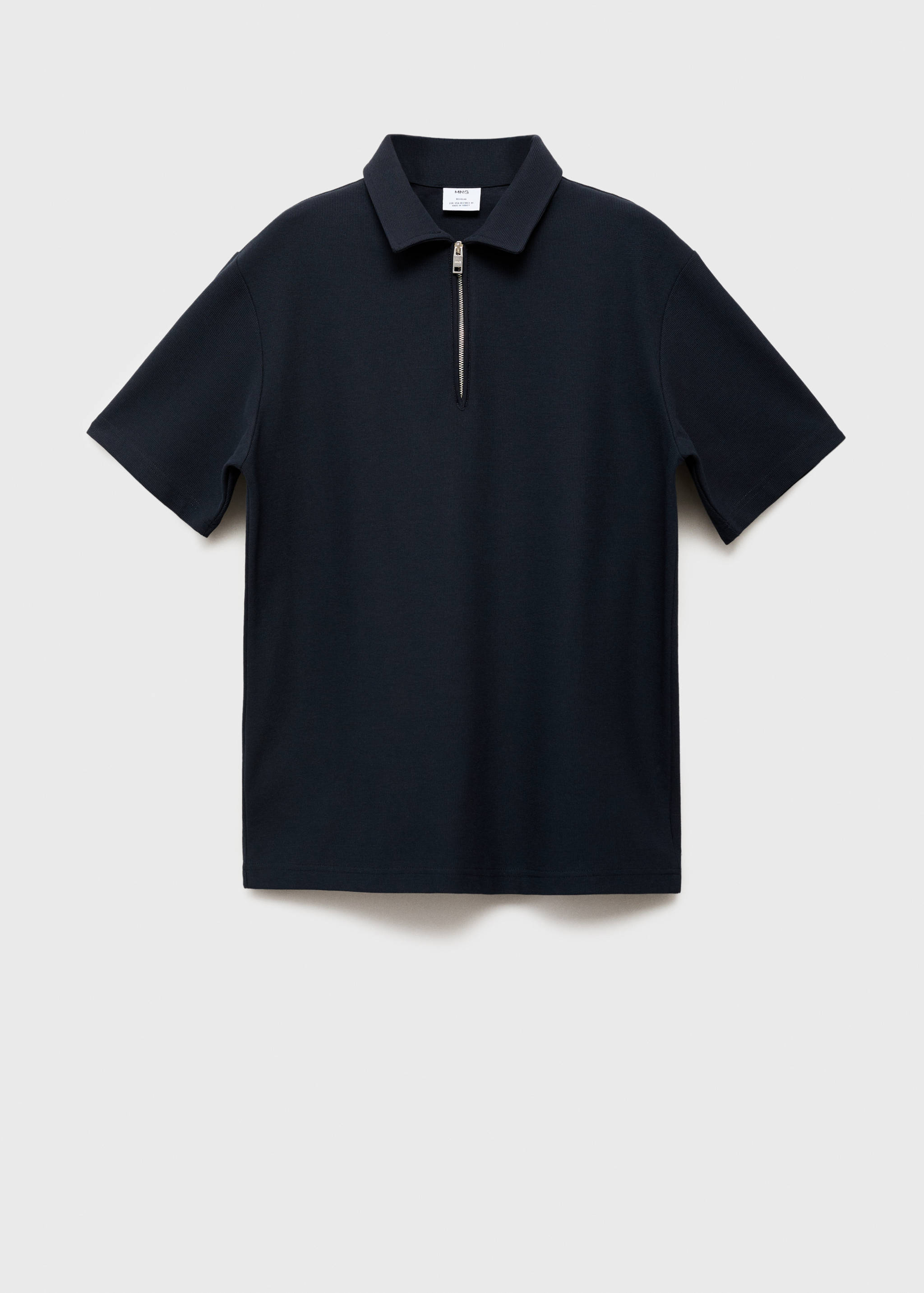 Structured polo shirt with zipper collar - Article without model