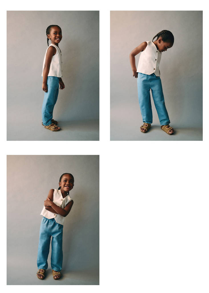 Ruched waist trousers — Medium Blue