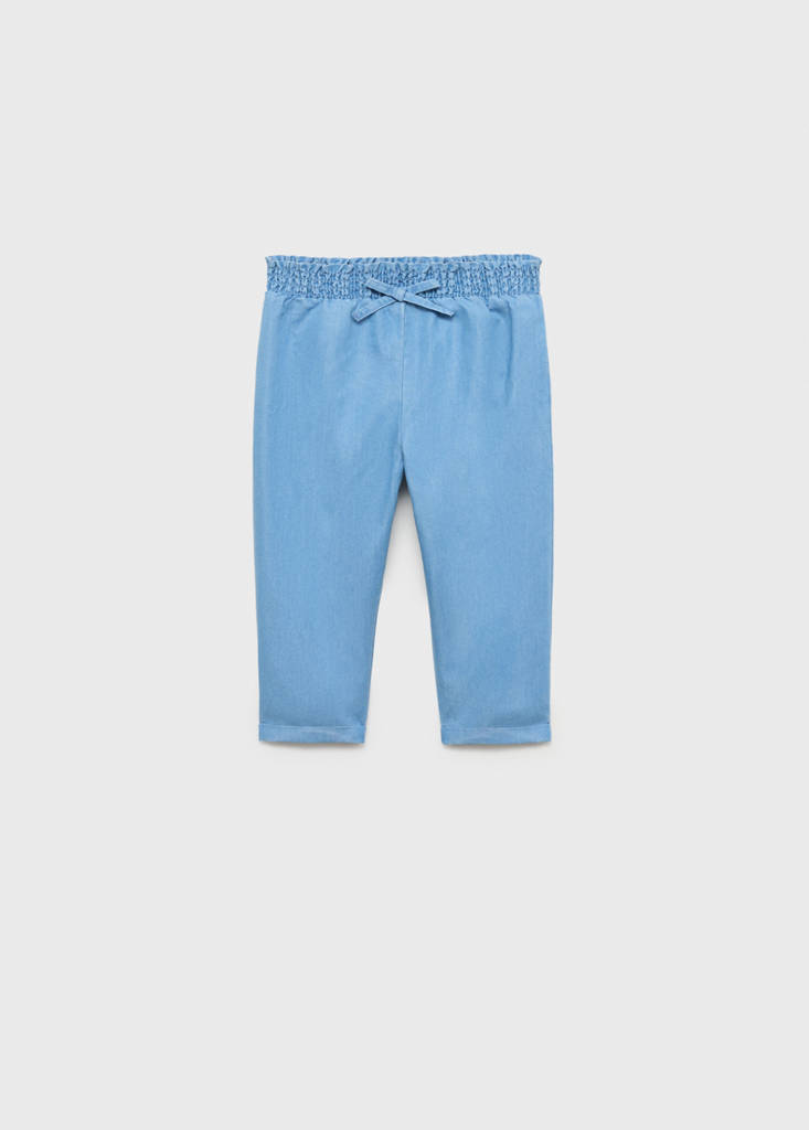 Ruched waist trousers — Medium Blue