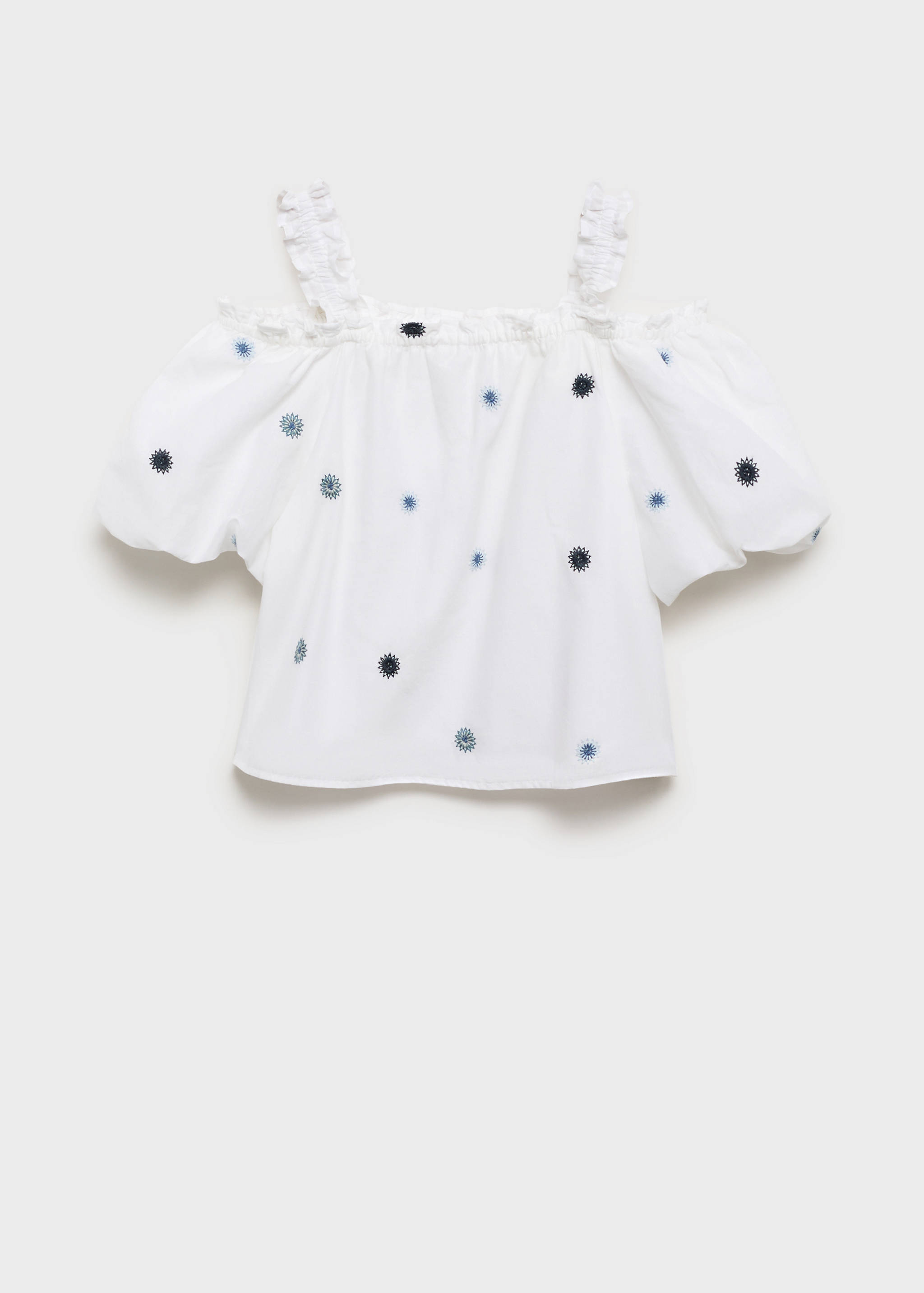 Cotton blouse with embroidered details - Reverse of the article