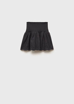 Swiss-embroidered ruffled skirt — Charcoal 6
