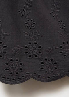 Swiss-embroidered ruffled skirt — Charcoal 7