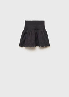 Swiss-embroidered ruffled skirt — Charcoal 3