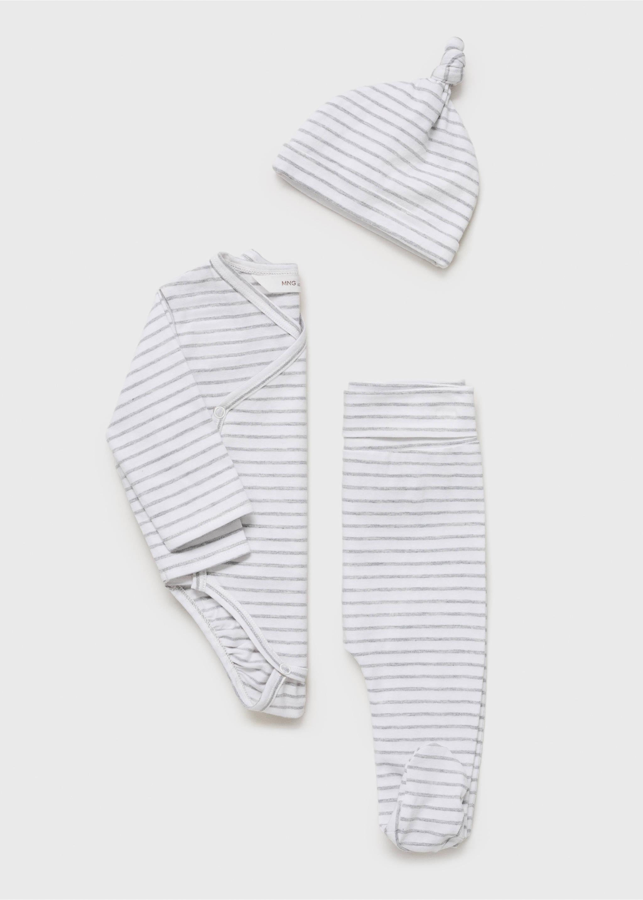 Cotton crossover bodysuit - Details of the article 0, Off White. Ref: 87095946-00.