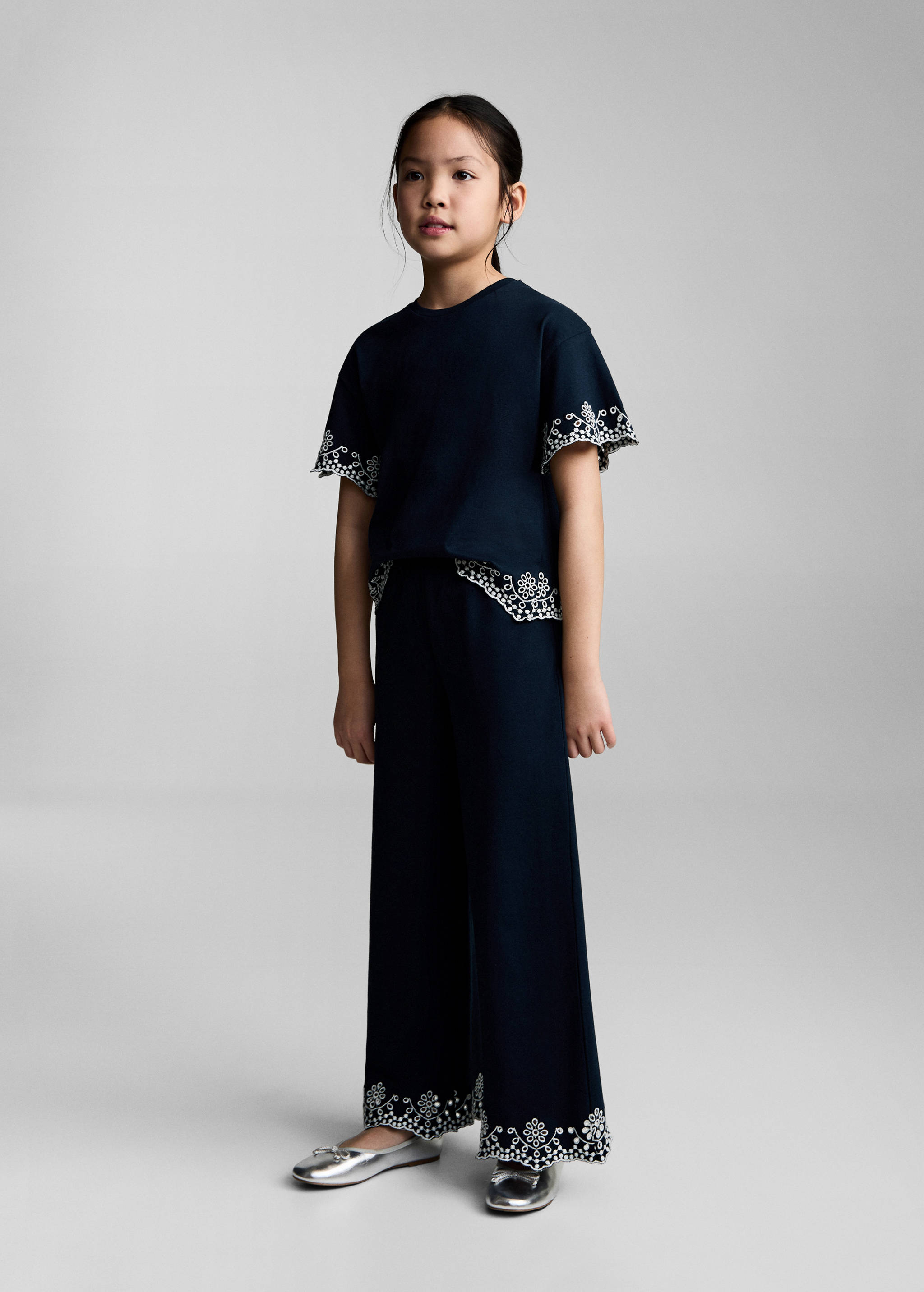 Broderie anglaise cotton troussers - General plane
