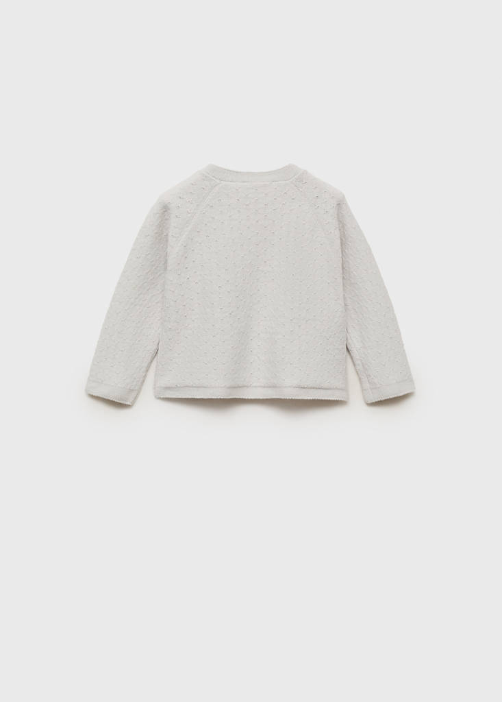 Knit embroidered sweater — Light Heather Grey
