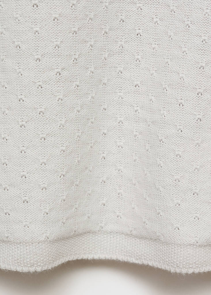 Knit embroidered sweater — Light Heather Grey