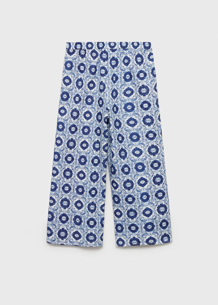 Printed straight trousers — Blue