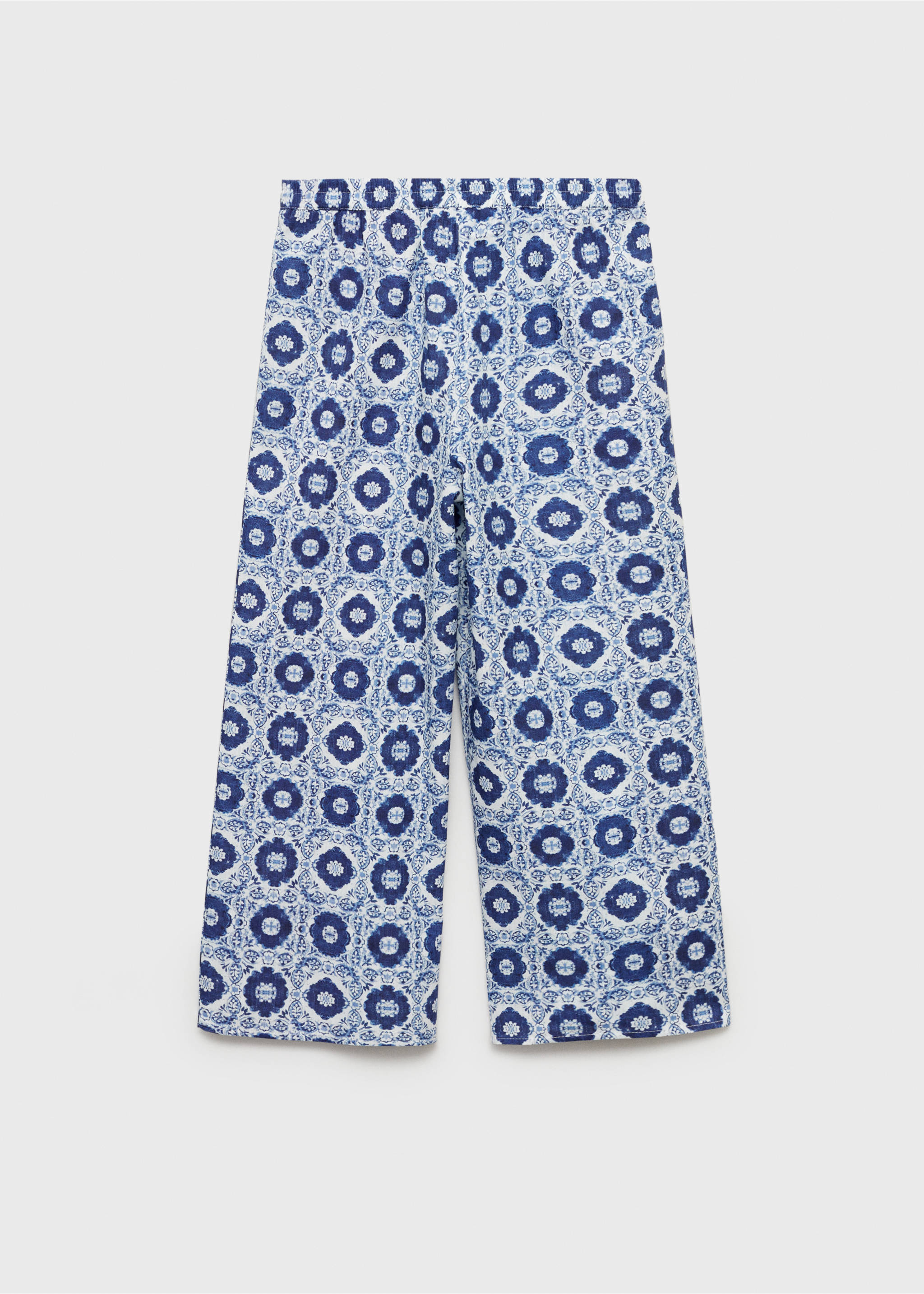 Pantalón recto estampado - Reverso del artículo, Azul. Ref: 87095961-00.