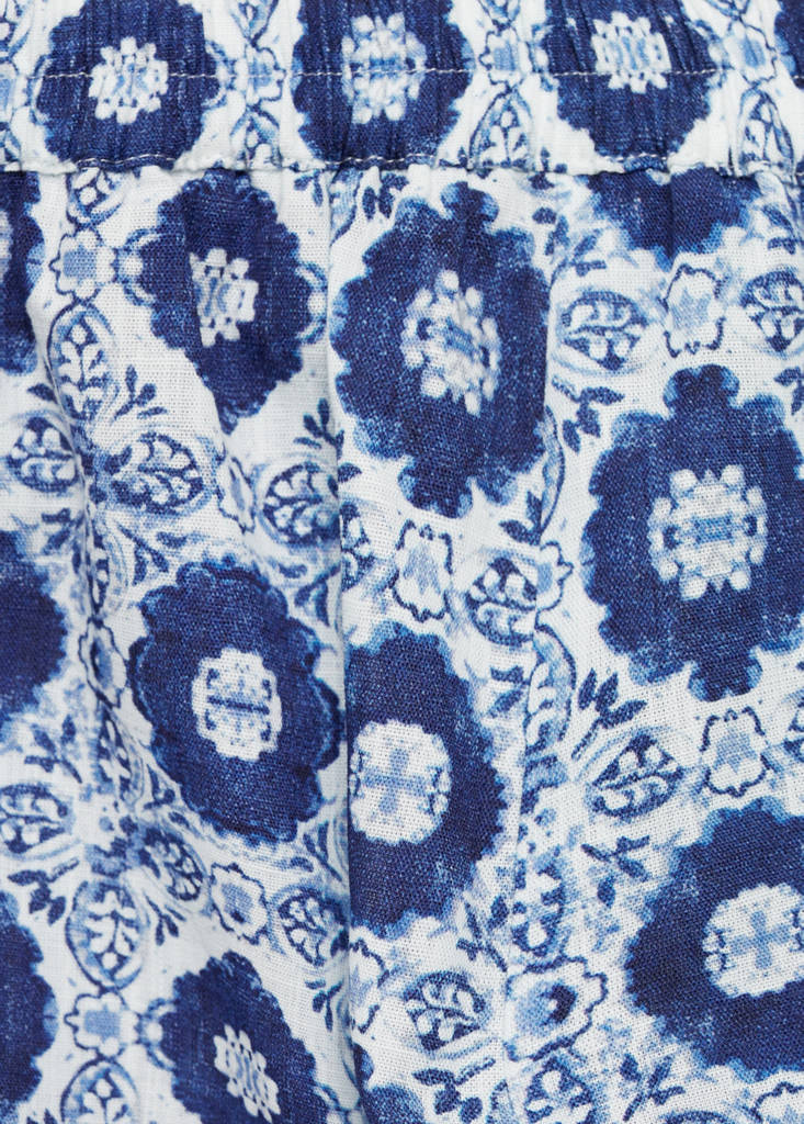 Printed straight trousers — Blue