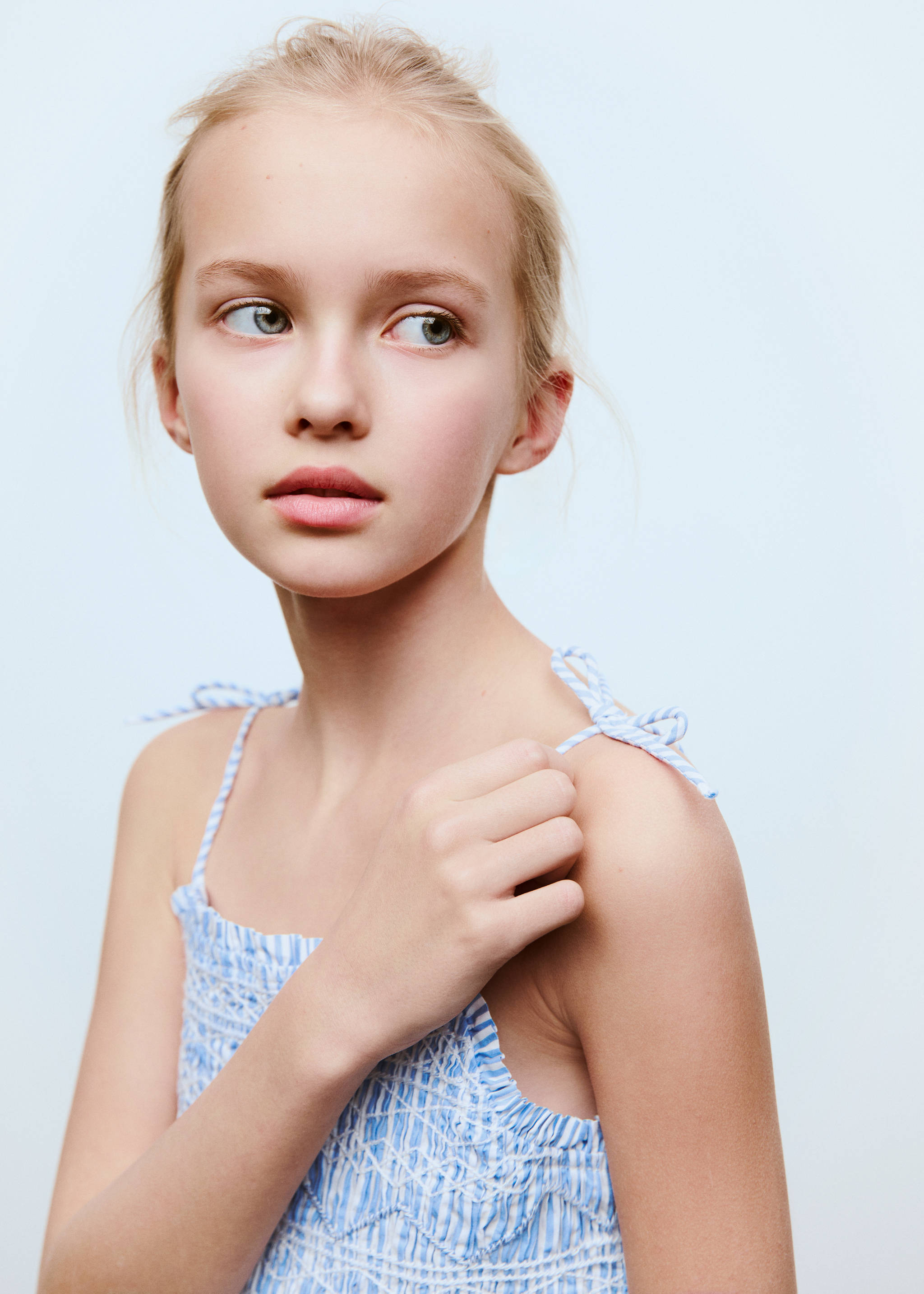 Striped gathered dress - Details of the article 1