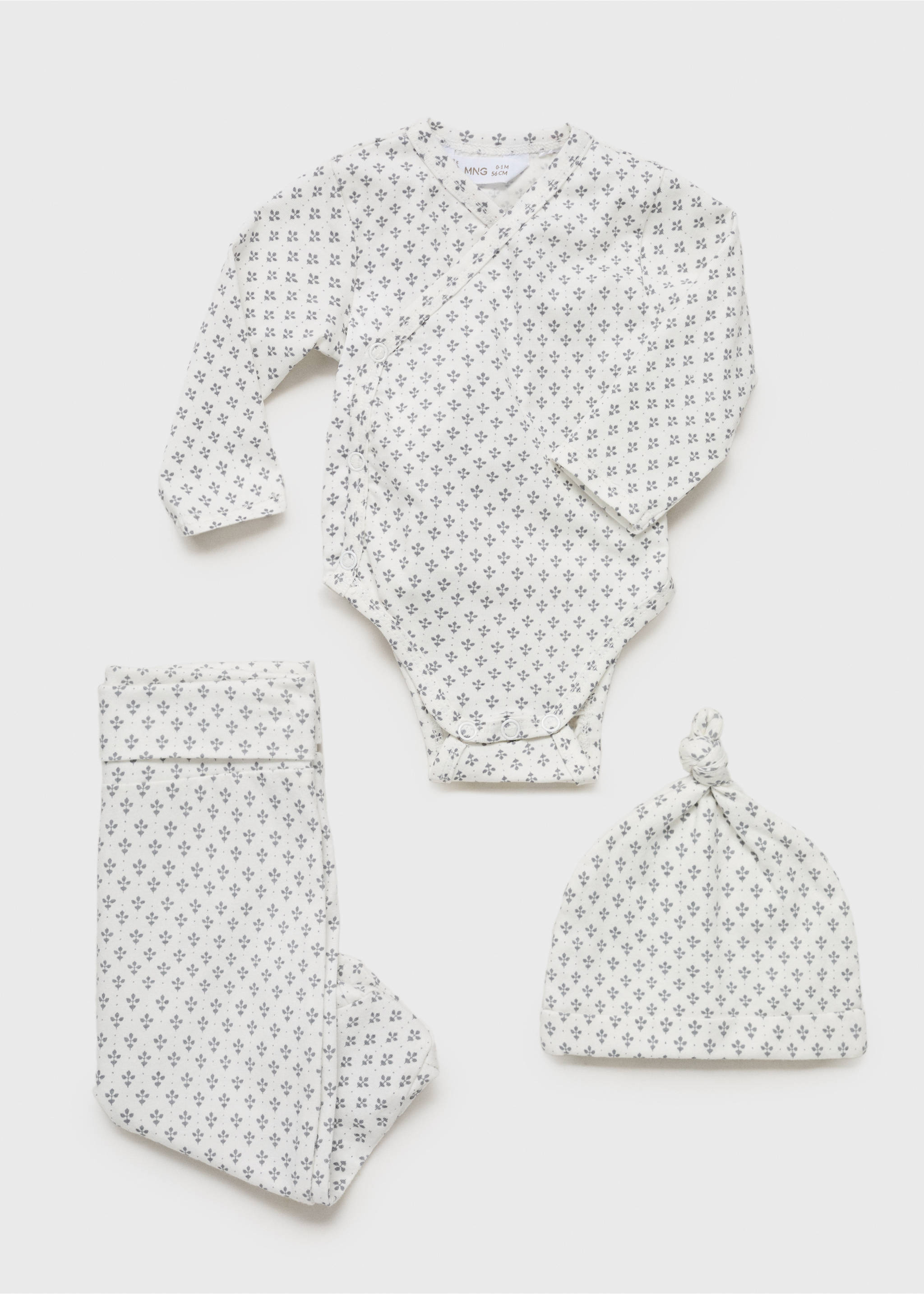 Printed cotton body - Details of the article 0, Grey. Ref: 87095966-00.