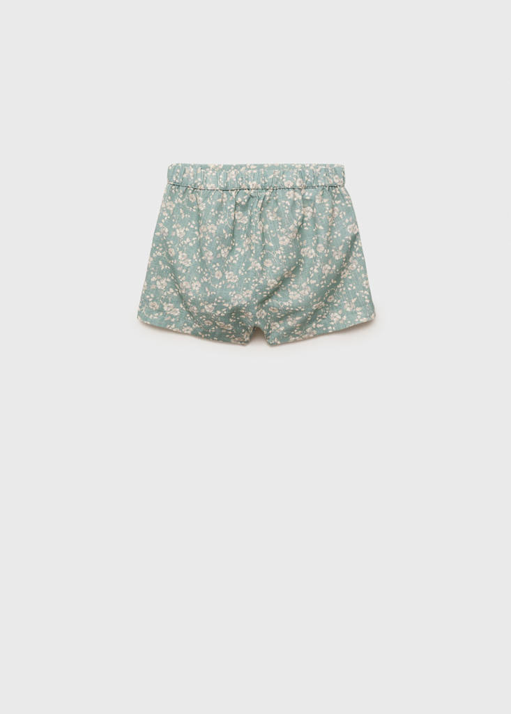 Floral cotton shorts — Green