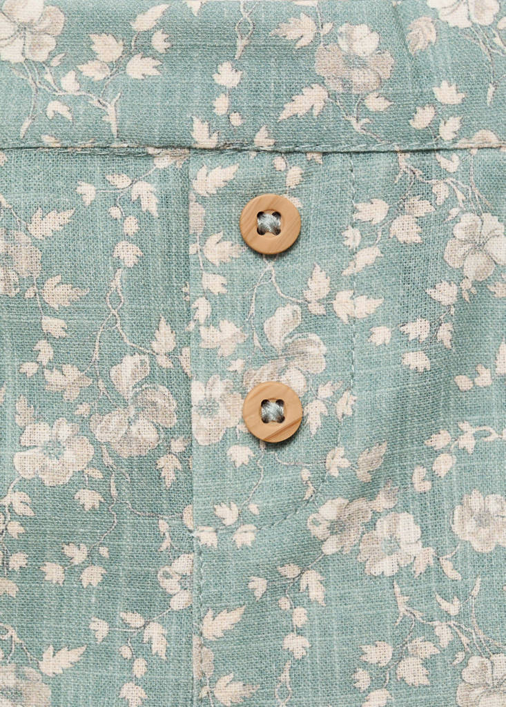 Floral cotton shorts — Green