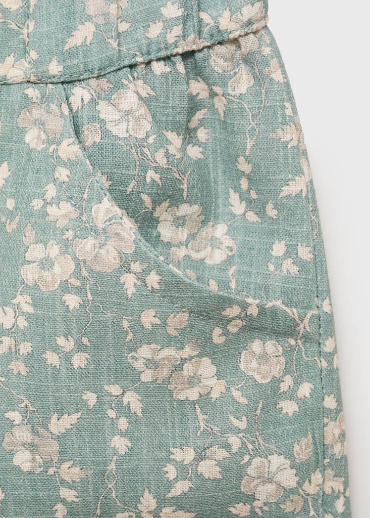 Floral cotton shorts — Green