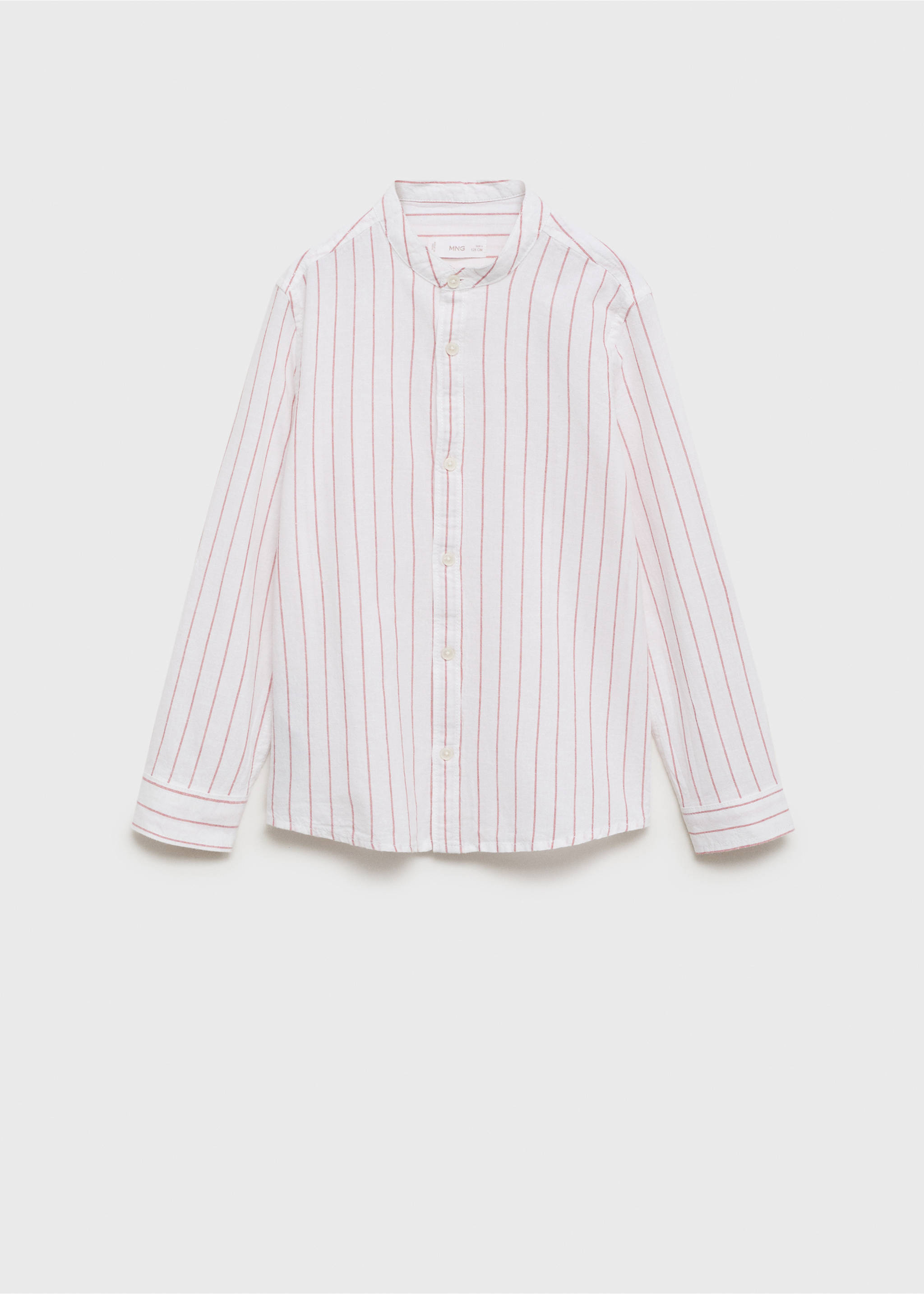 Camisa cuello mao rayas - Artículo sin modelo, Pimentón. Ref: 87095981-00.