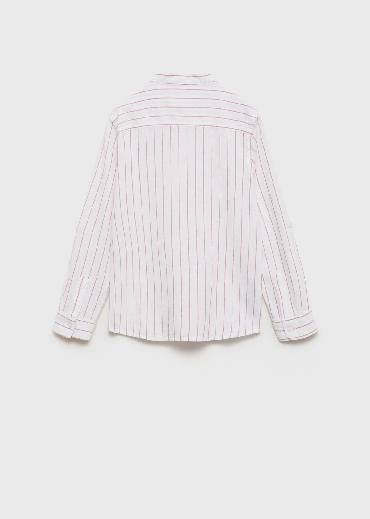Striped Mao collar shirt — Dark Orange