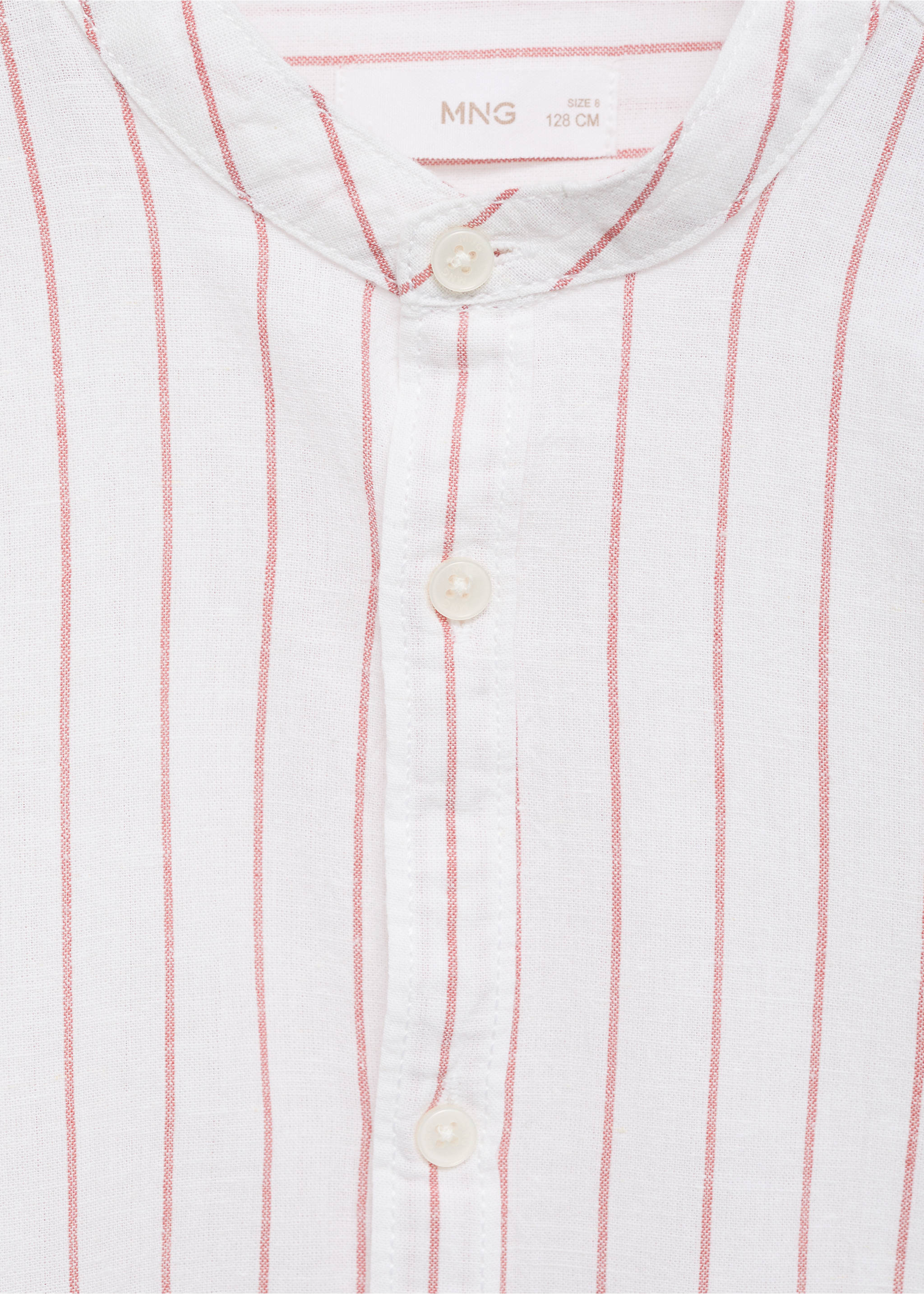 Camisa cuello mao rayas - Detalle del artículo 8, Pimentón. Ref: 87095981-00.