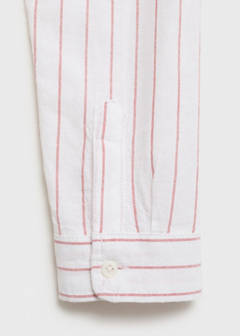 Striped Mao collar shirt — Dark Orange 7