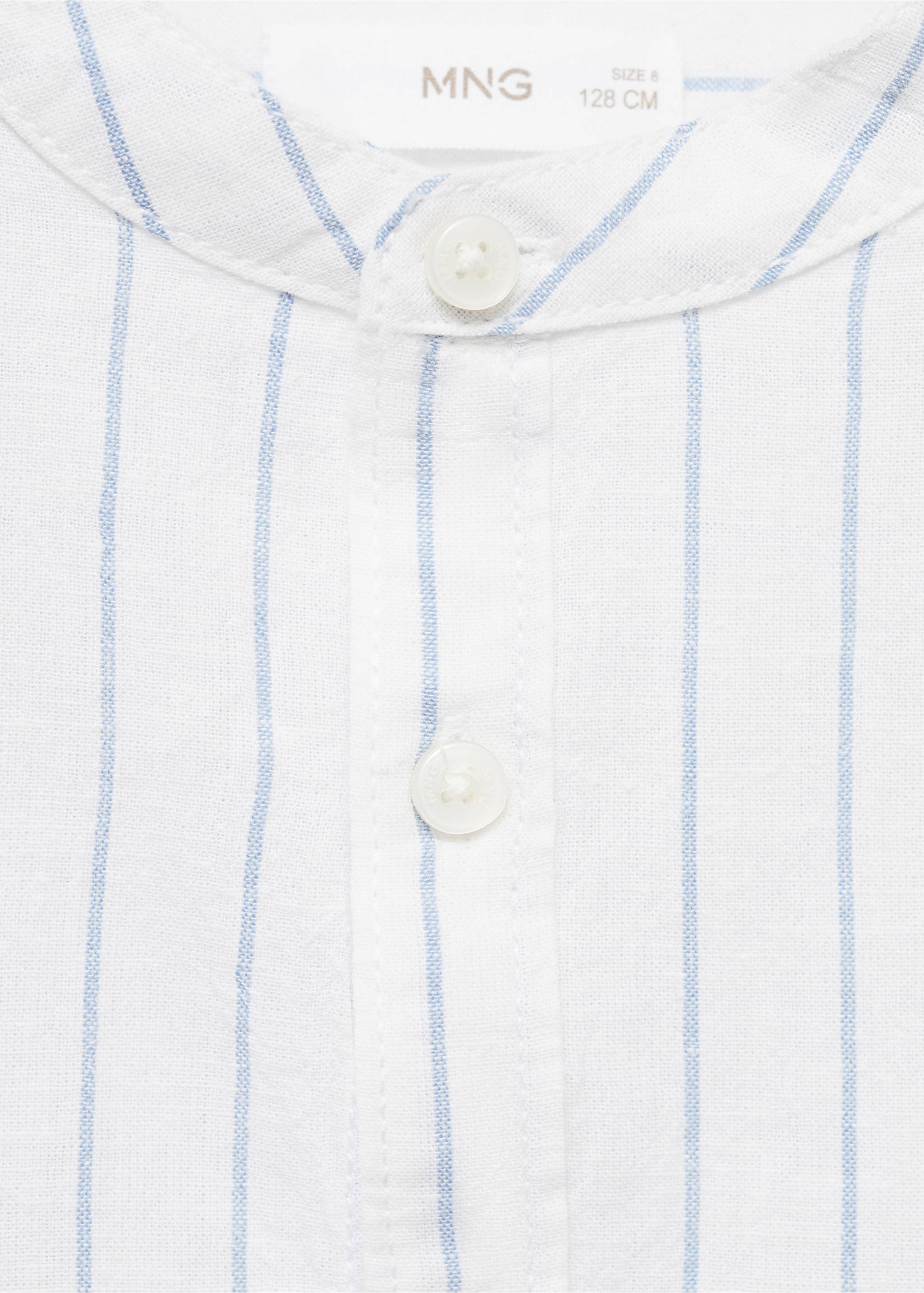 Camisa cuello mao rayas - Detalle del artículo 8, Azul. Ref: 87095981-00.