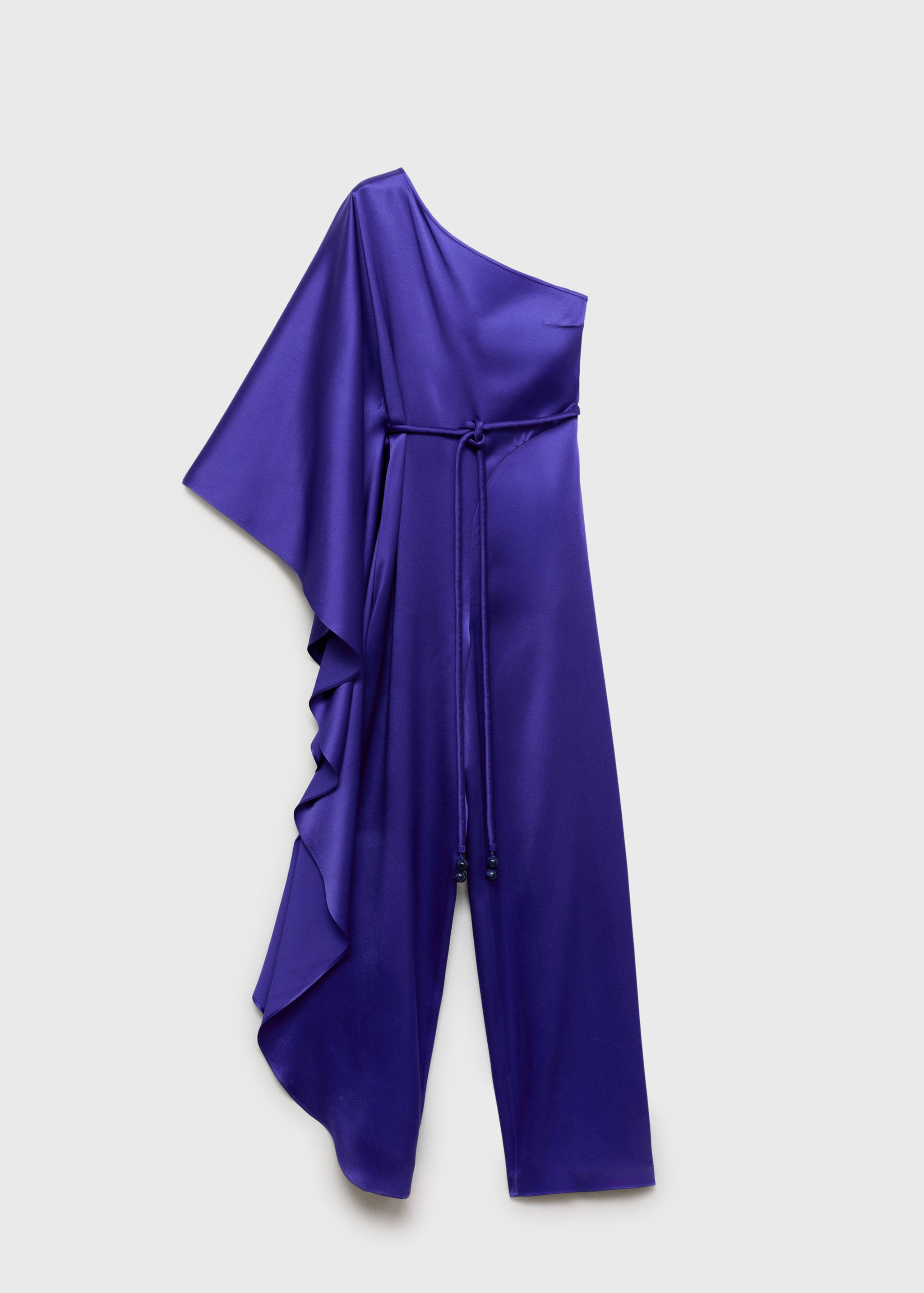 Satin maxi-ruffle jumpsuit - Article without model