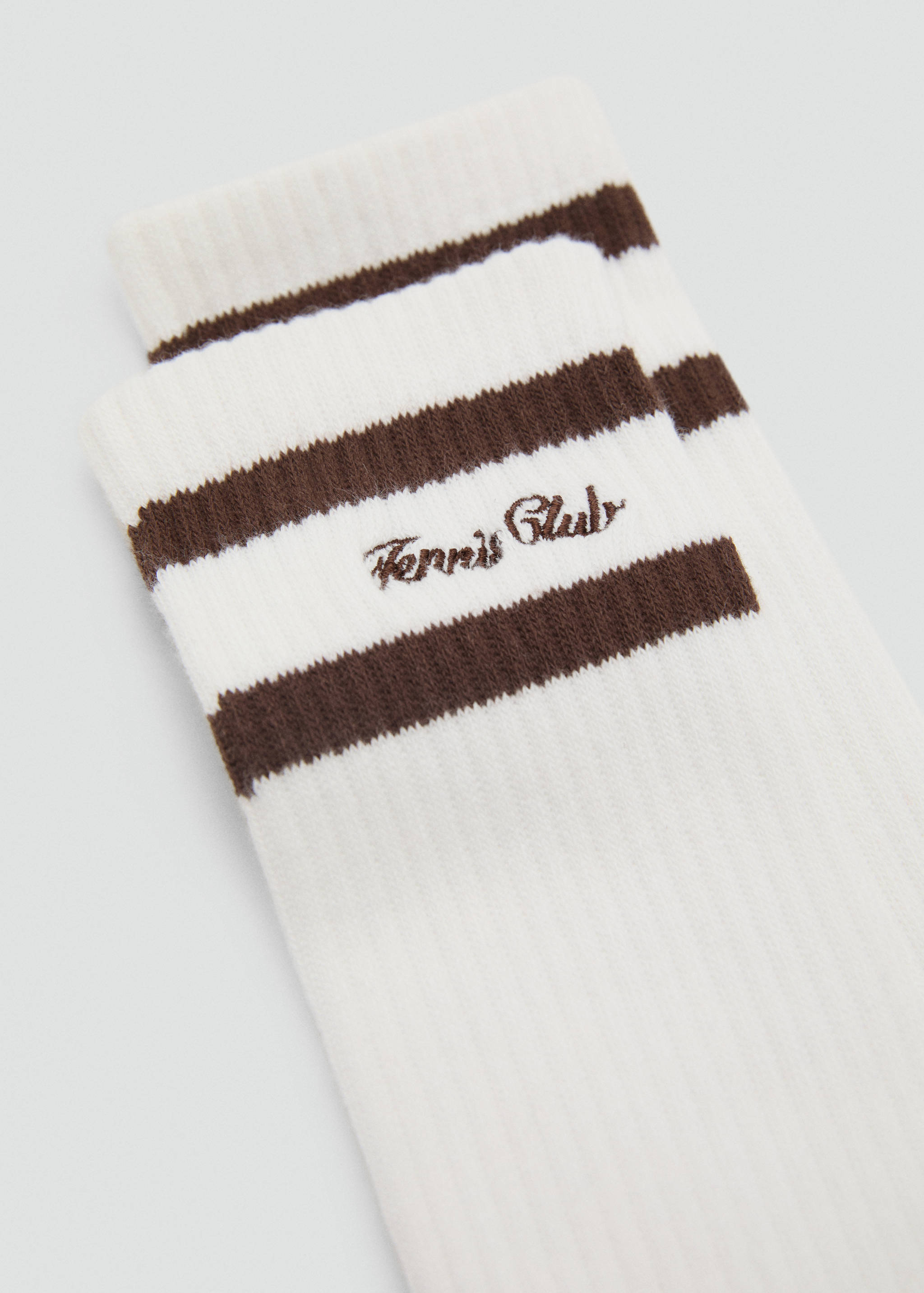 Embroidered double stripe socks - Medium plane