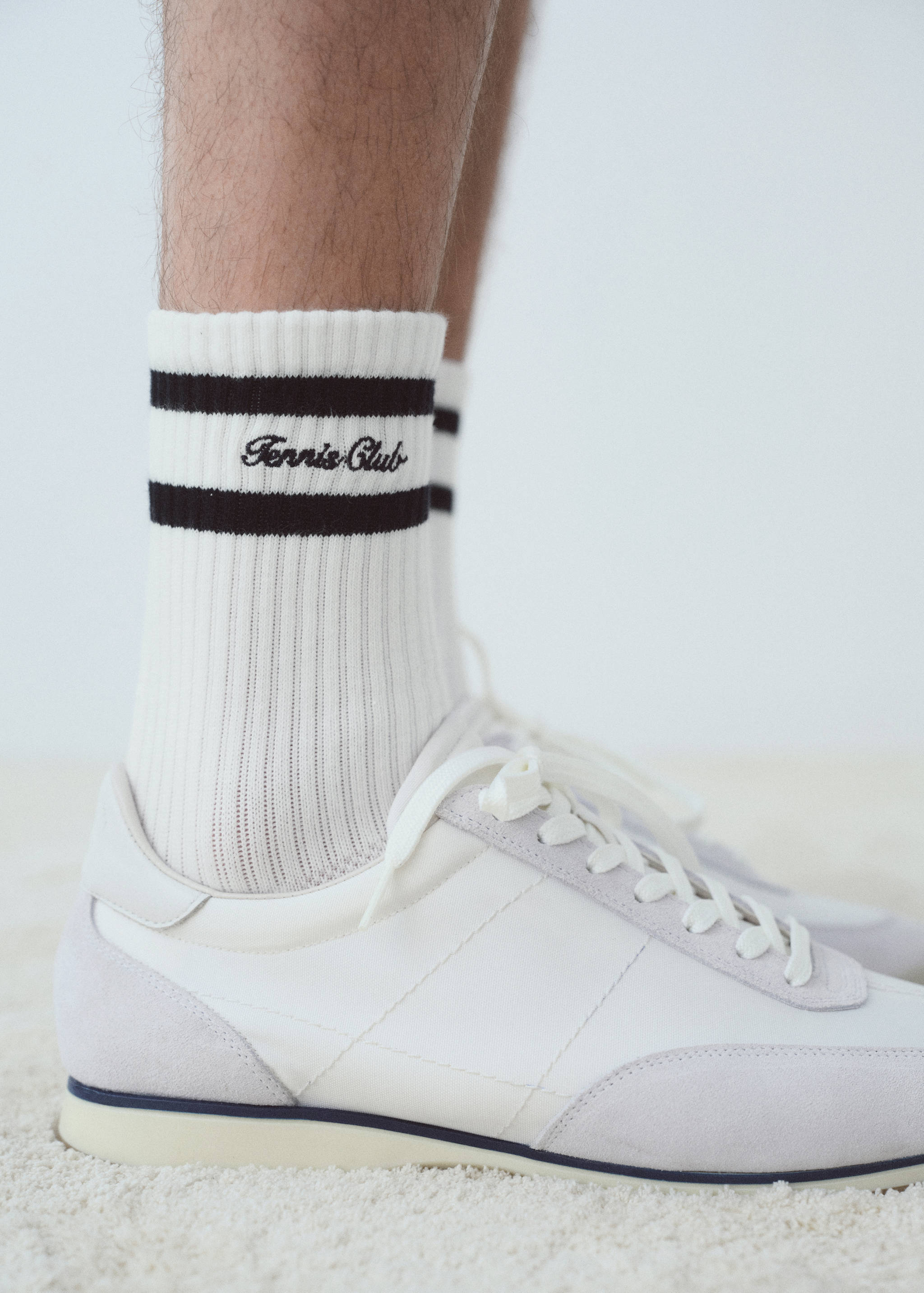 Embroidered double stripe socks - General plane