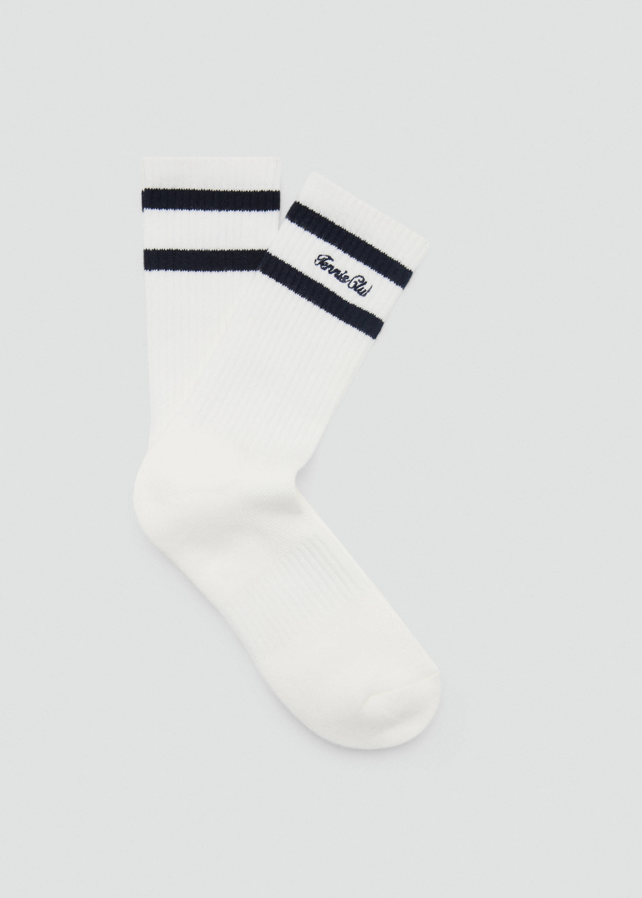 Embroidered double stripe socks - Article without model