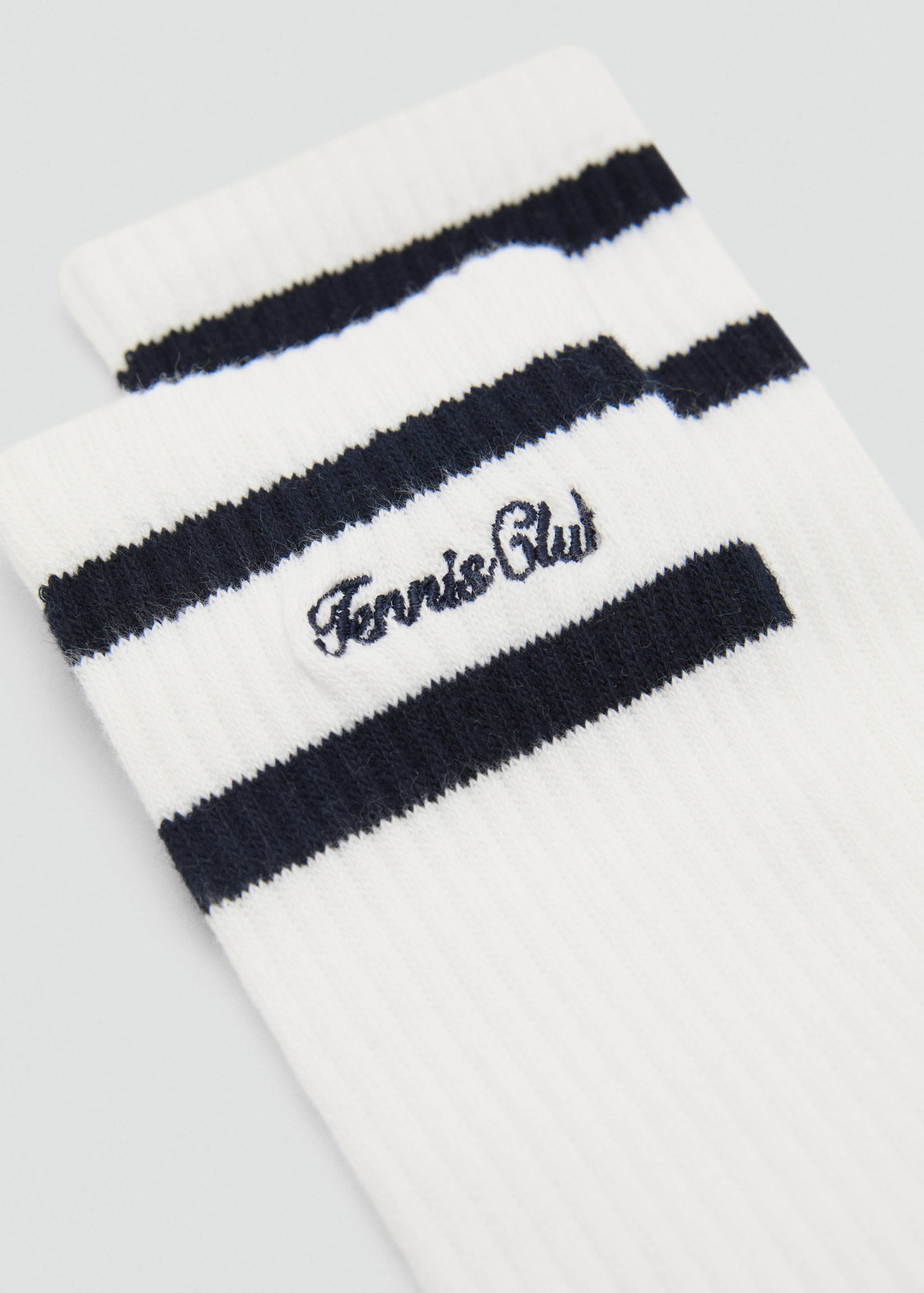 Embroidered double stripe socks - Medium plane