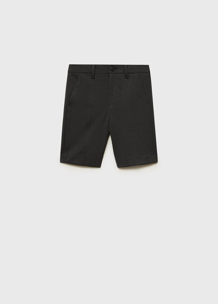 High waist suit bermuda shorts — Dark Heather Grey