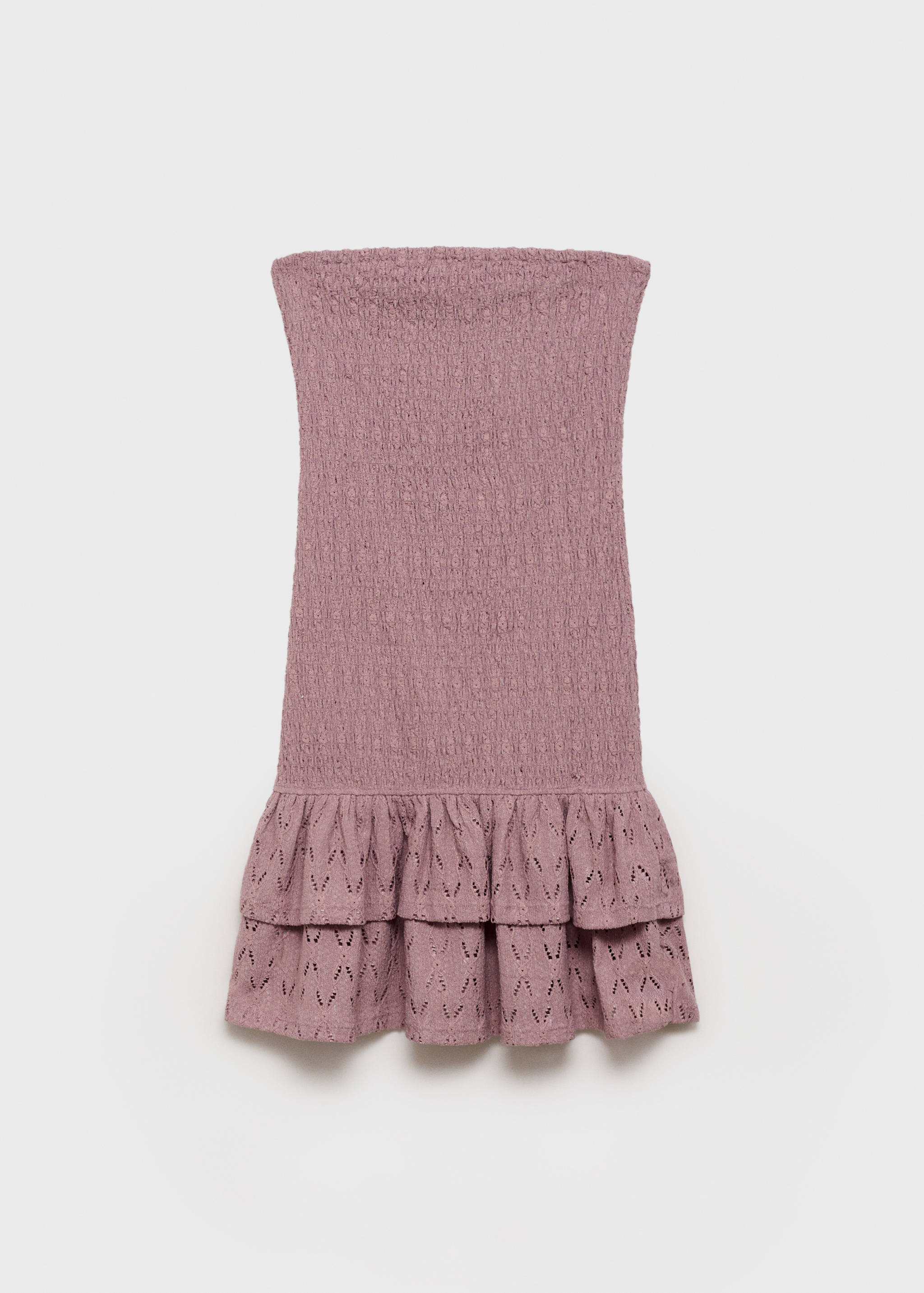 Short ruched dress with ruffled hem - Article without model