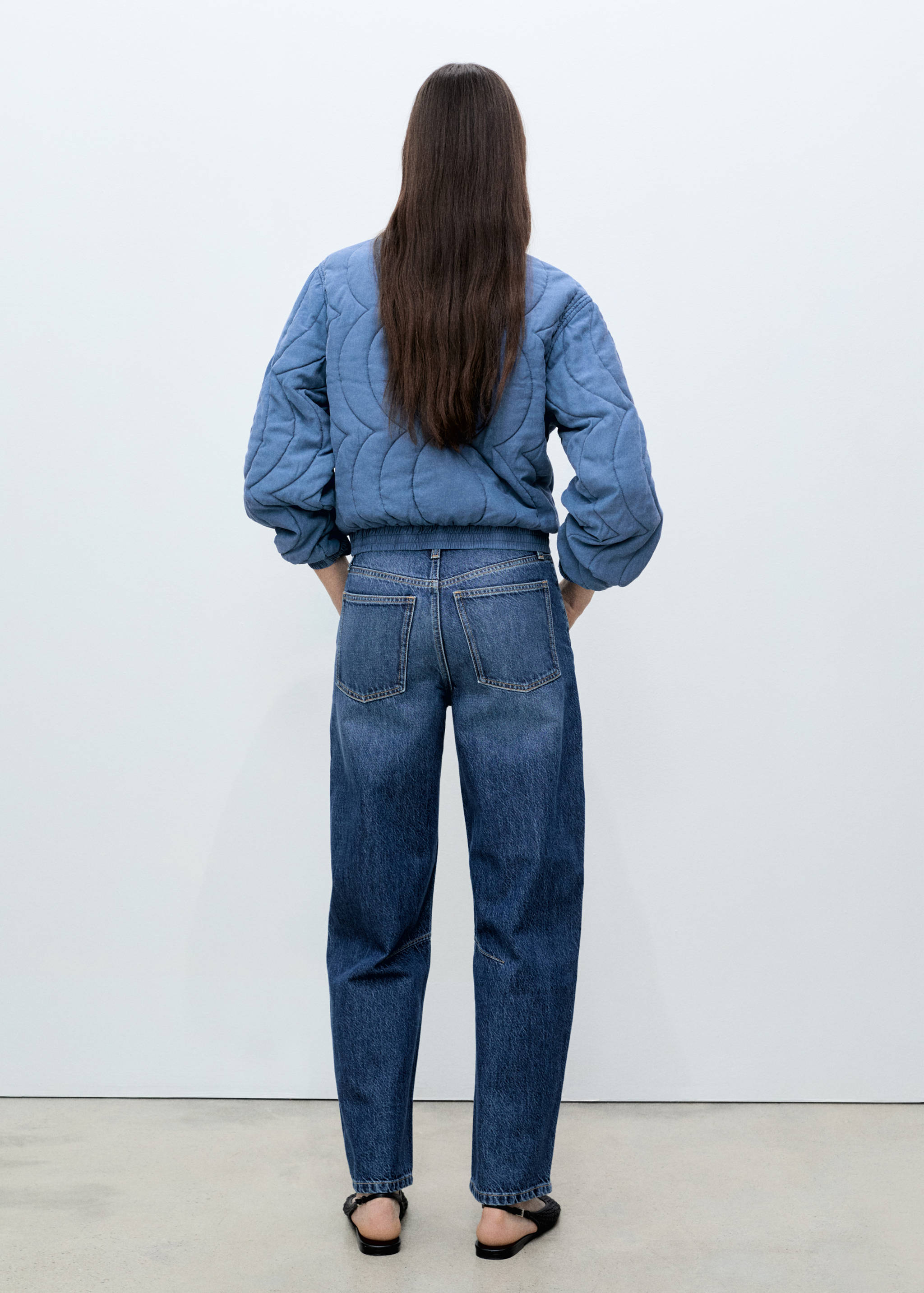 Veste matelassée broderie à fleurs - Verso de l’article