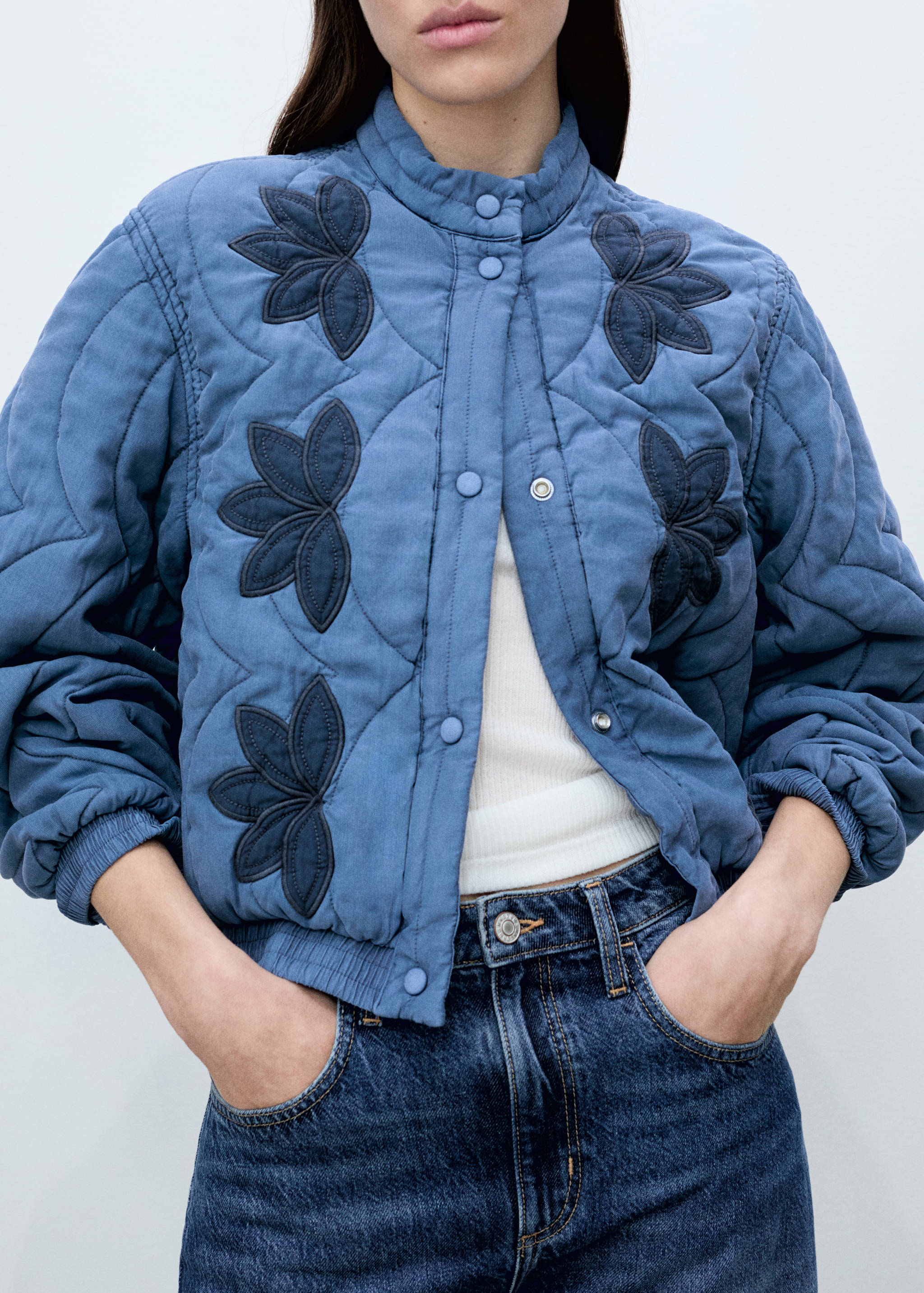 Veste matelassée broderie à fleurs - Détail de l'article 6