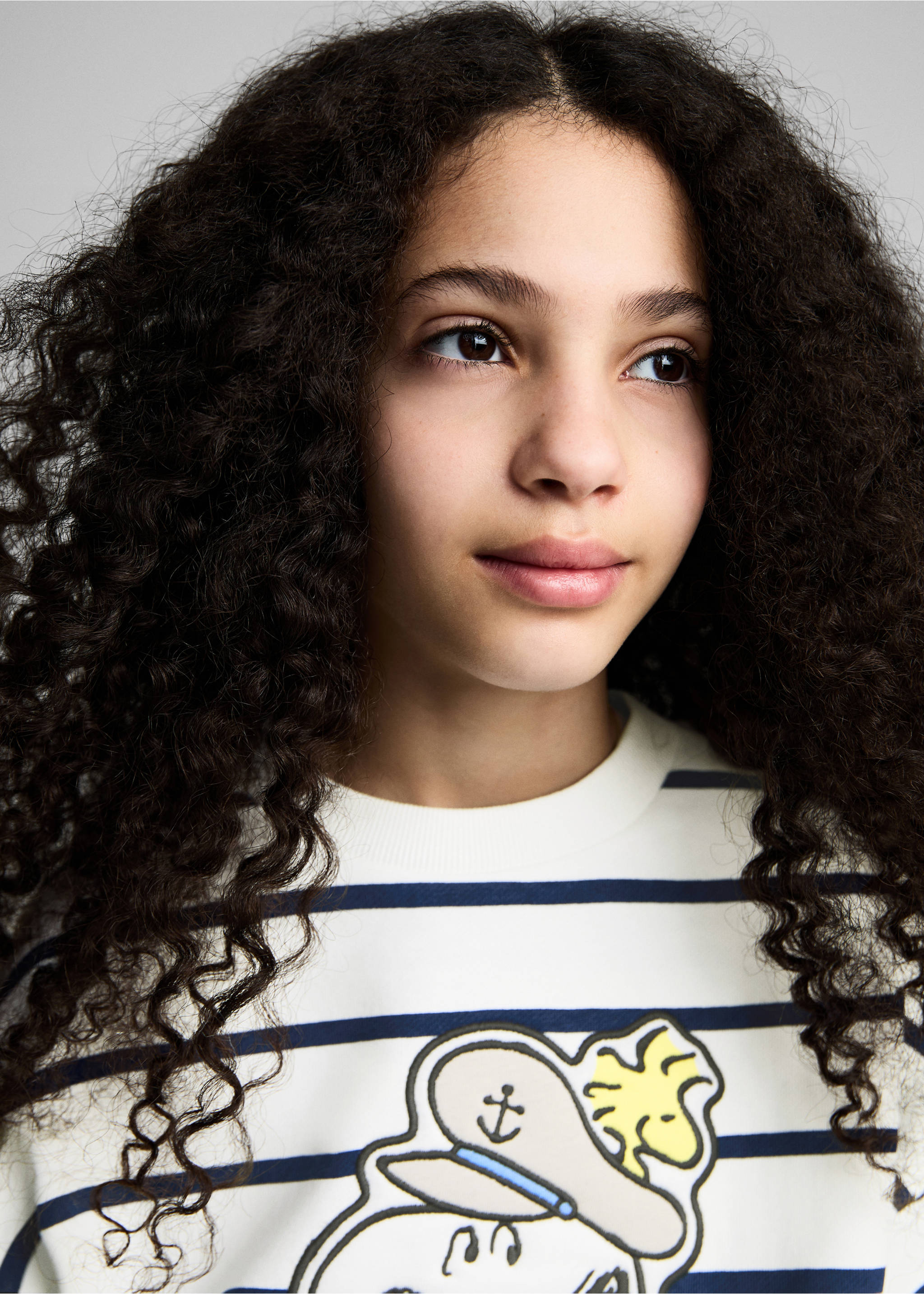 Snoopy cotton sweatshirt - Details of the article 1, Dark Navy. Ref: 87096344-00.