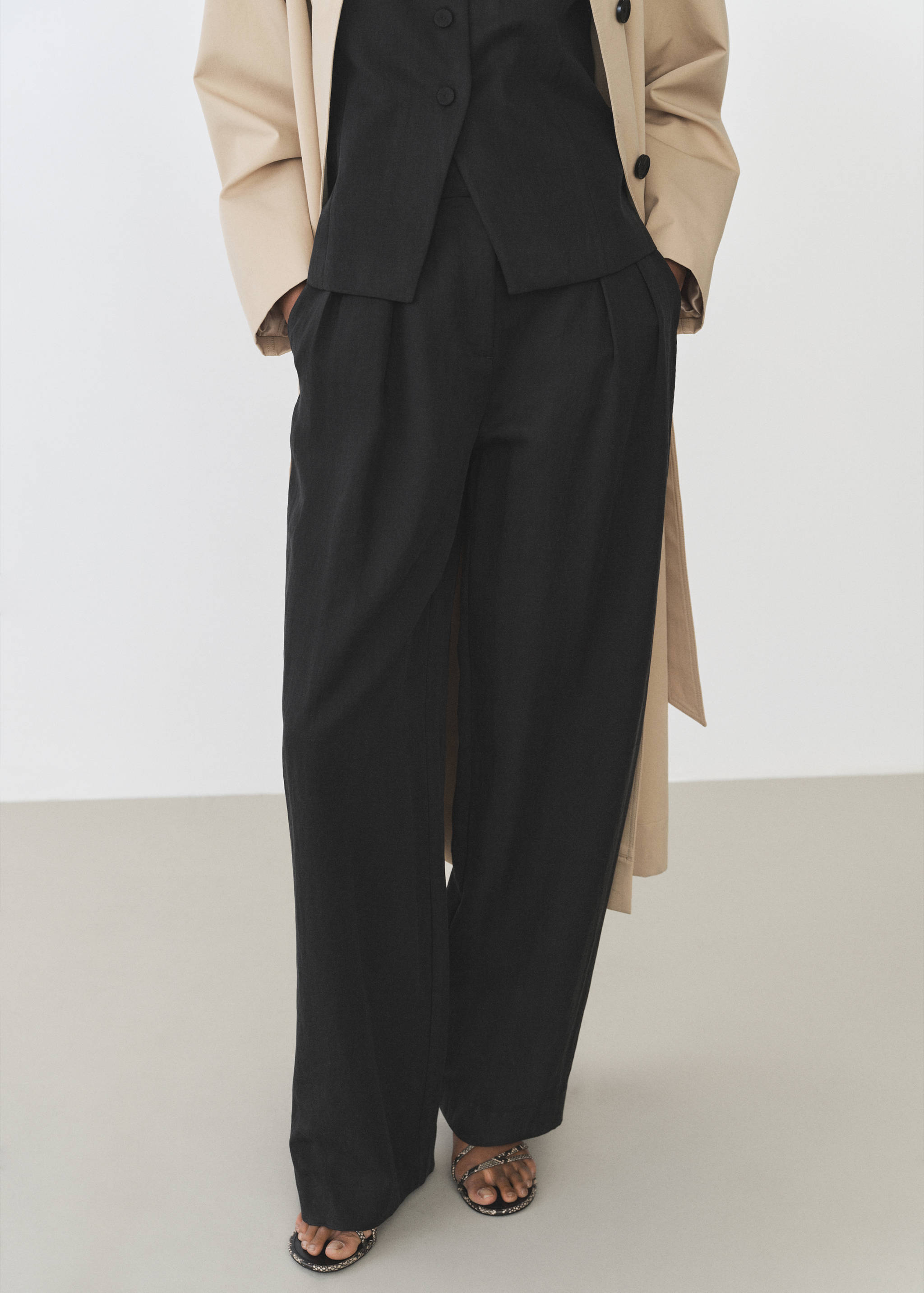 Straight pants suit lyocell - Medium plane