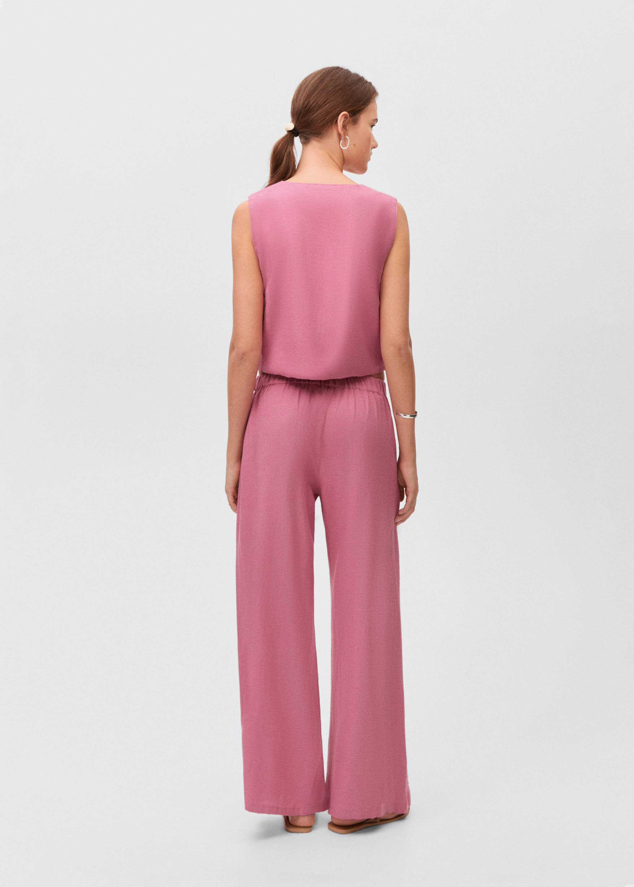 Pantalon style jupe-culotte broderie - Verso de l’article