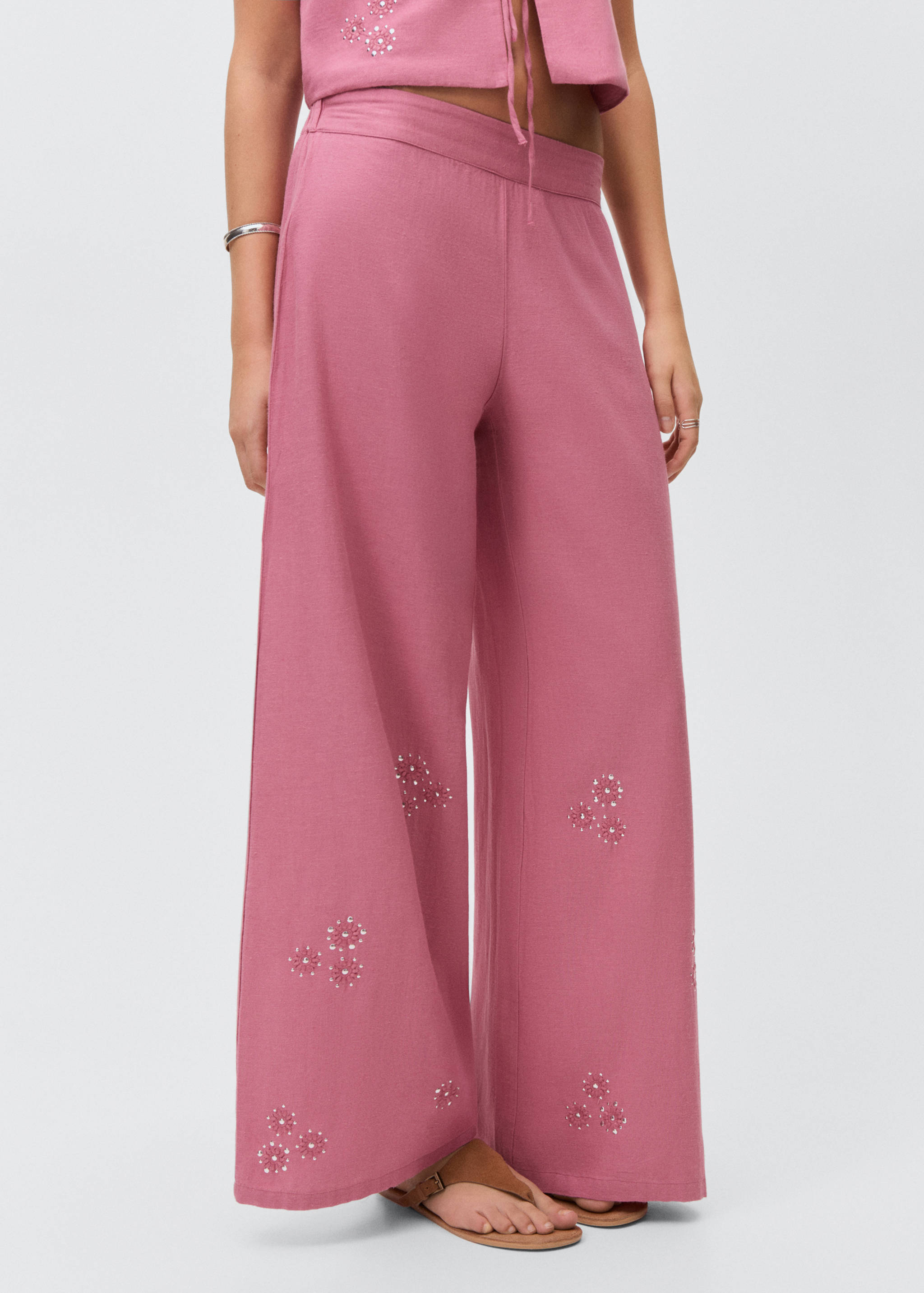 Pantalon style jupe-culotte broderie - Détail de l'article 3