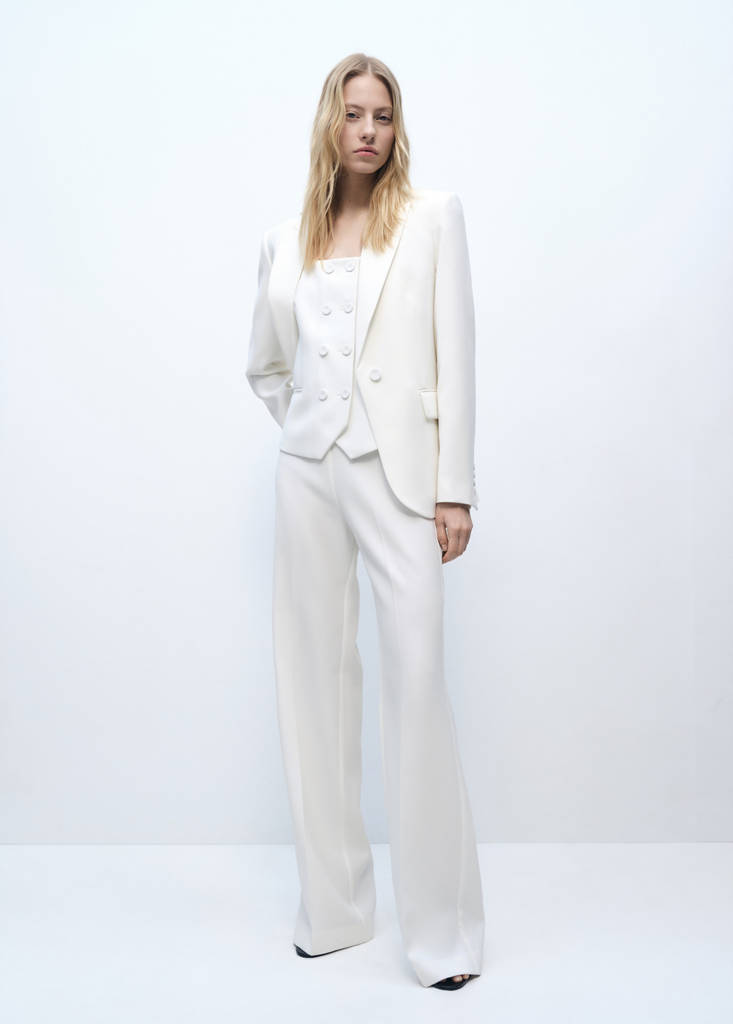 MANGO - Gilet de costume double boutonnage blanc cassé - XS
