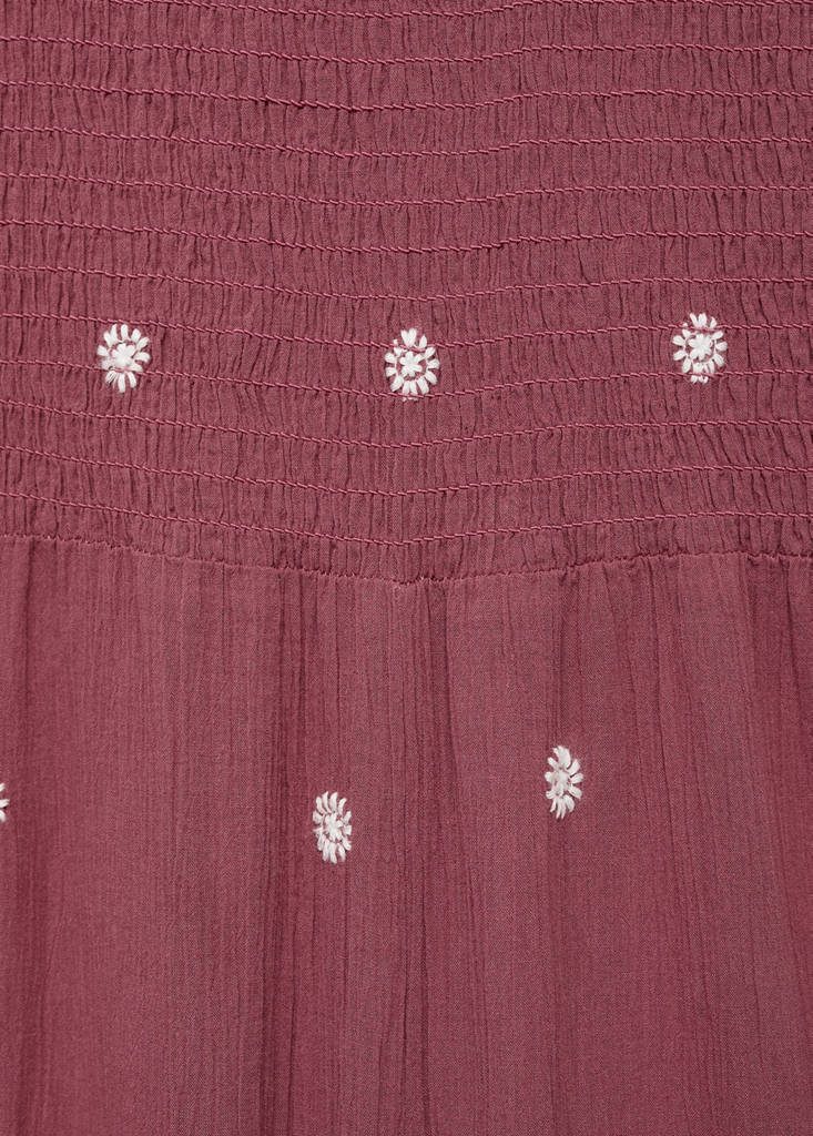 Long embroidered jumpsuit — Maroon