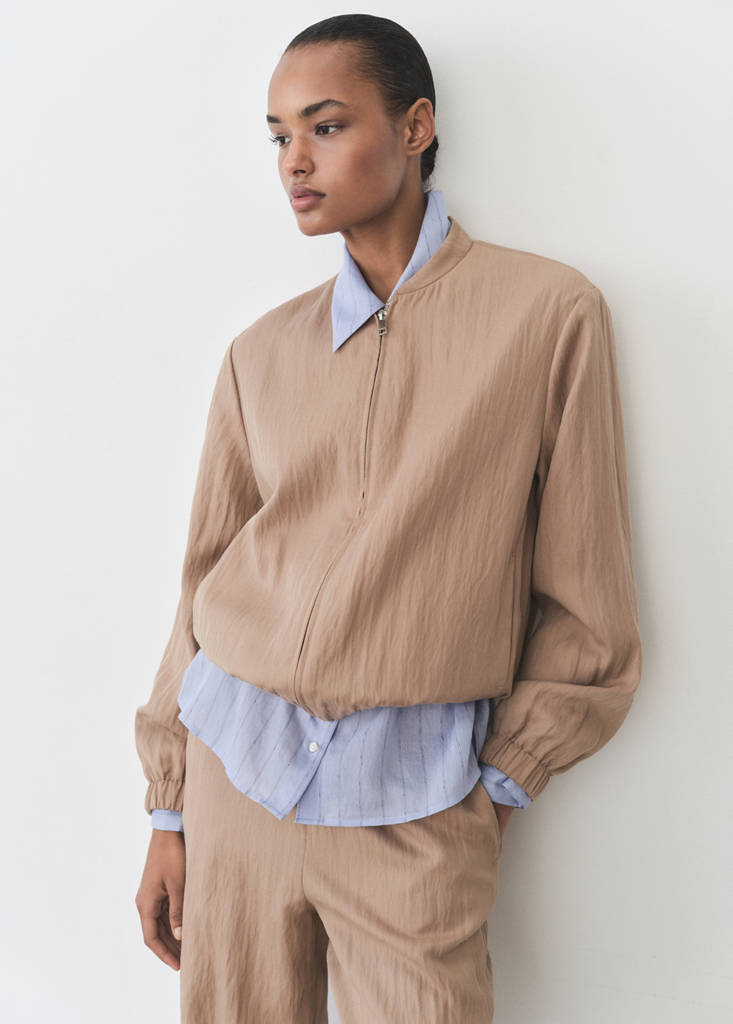 Lyocell bomber jacket — Medium Brown
