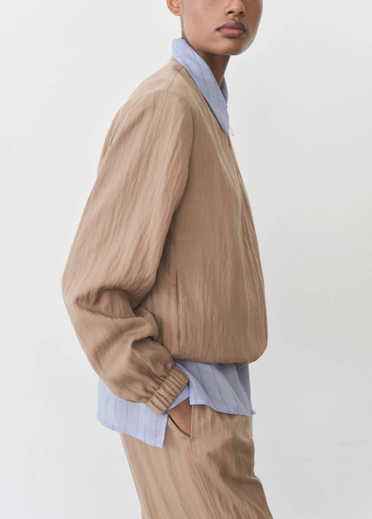 Lyocell bomber jacket — Medium Brown