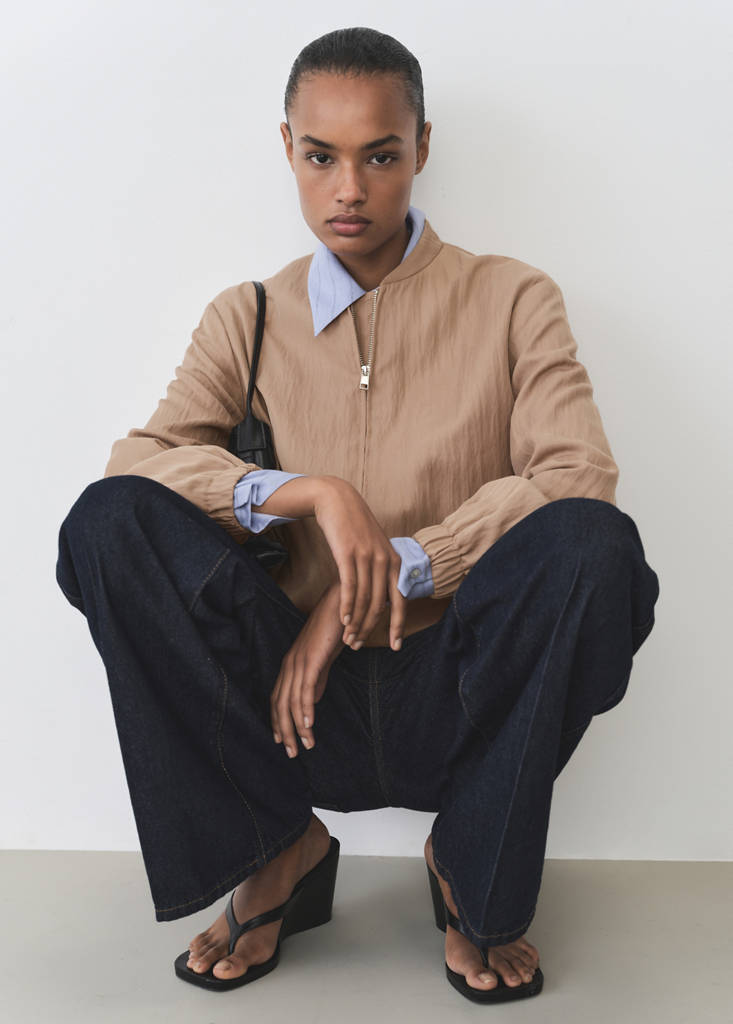 Lyocell bomber jacket — Medium Brown