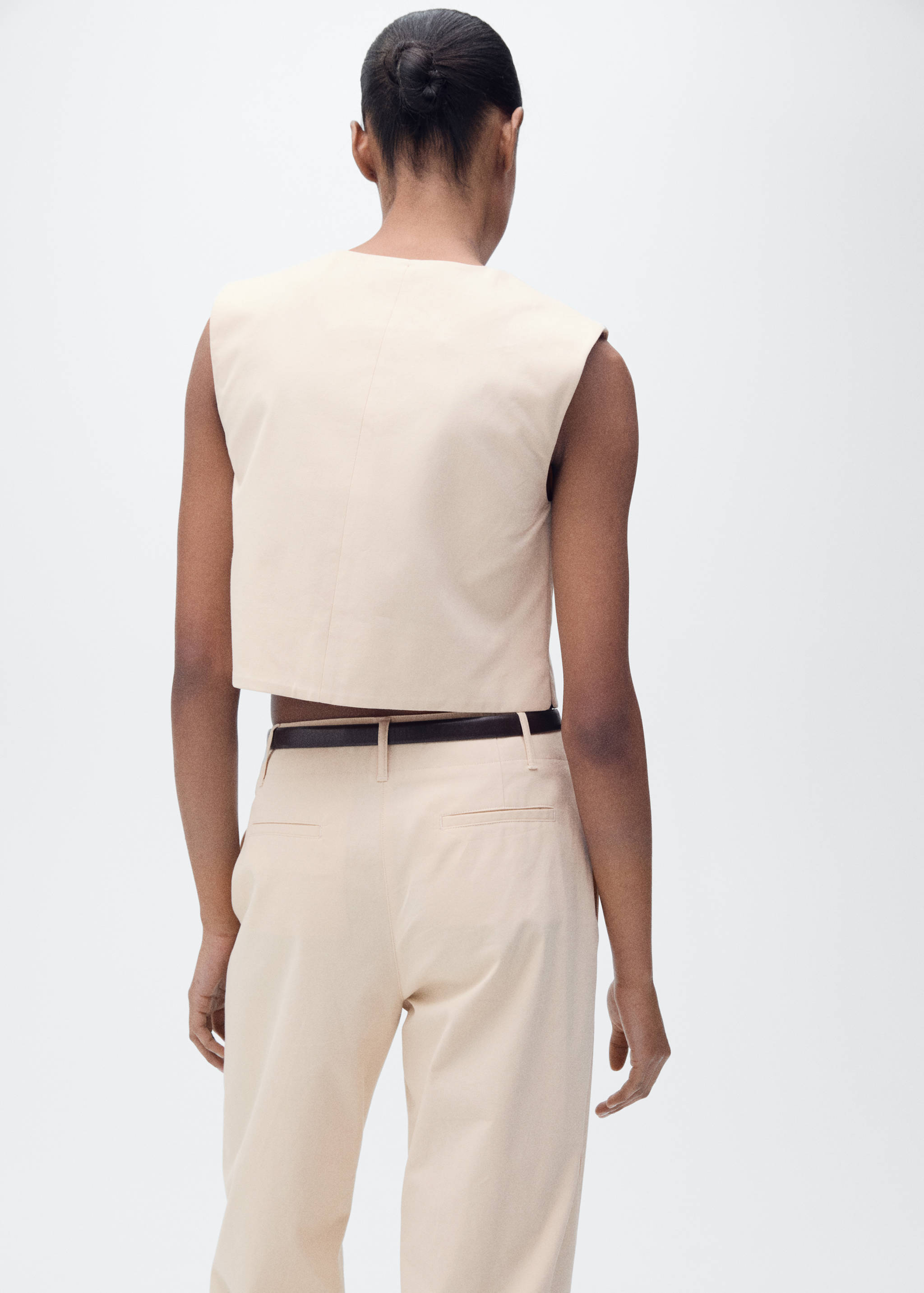 Cotton crop top with buttons - Reverse of the article