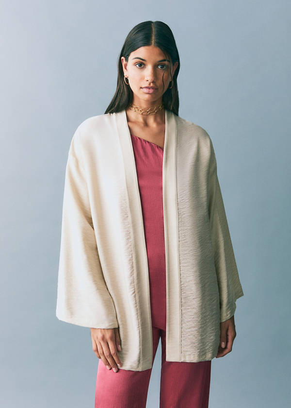 Kimono style jacket — Light/Pastel Grey