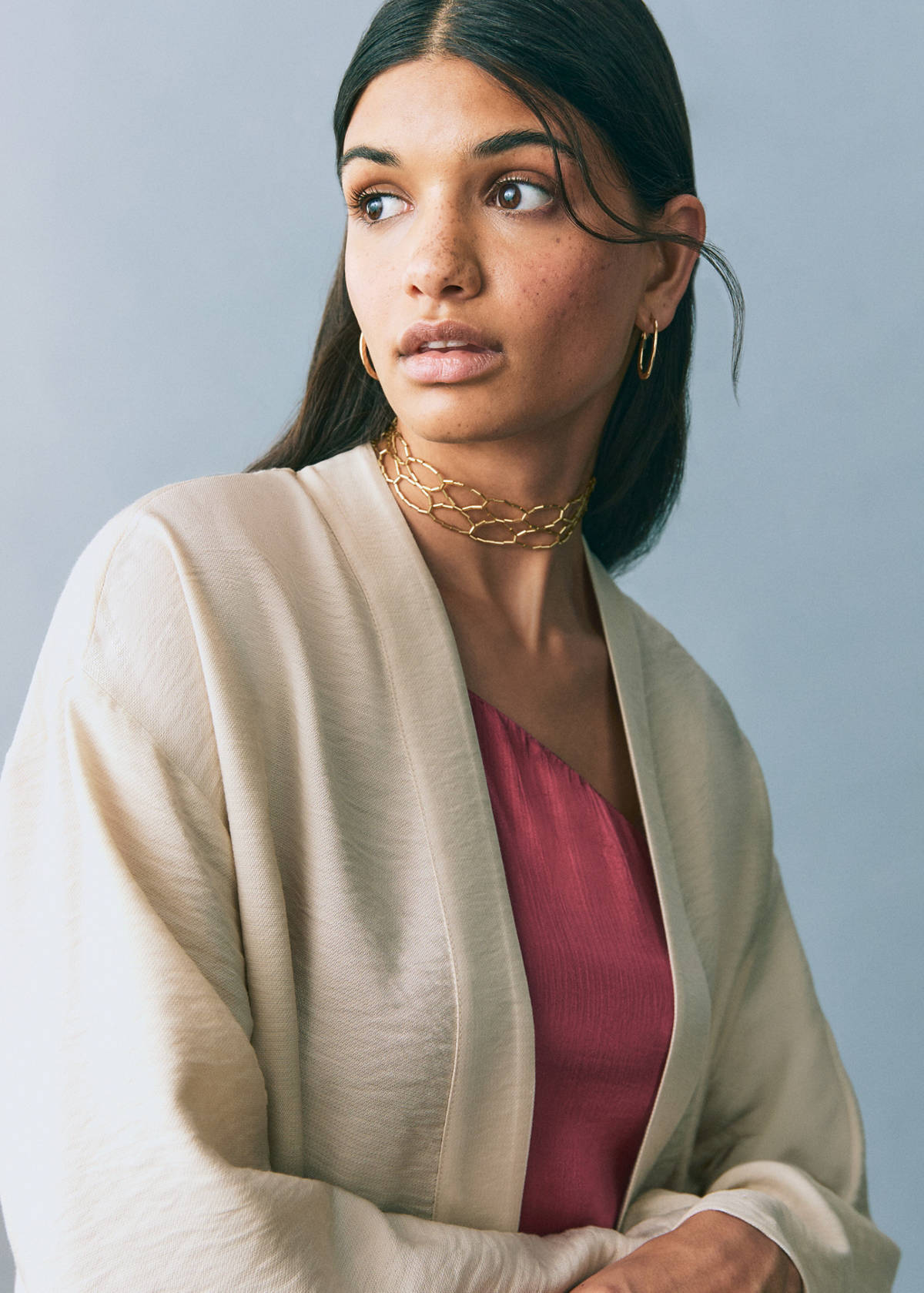 Kimono style jacket — Light/Pastel Grey